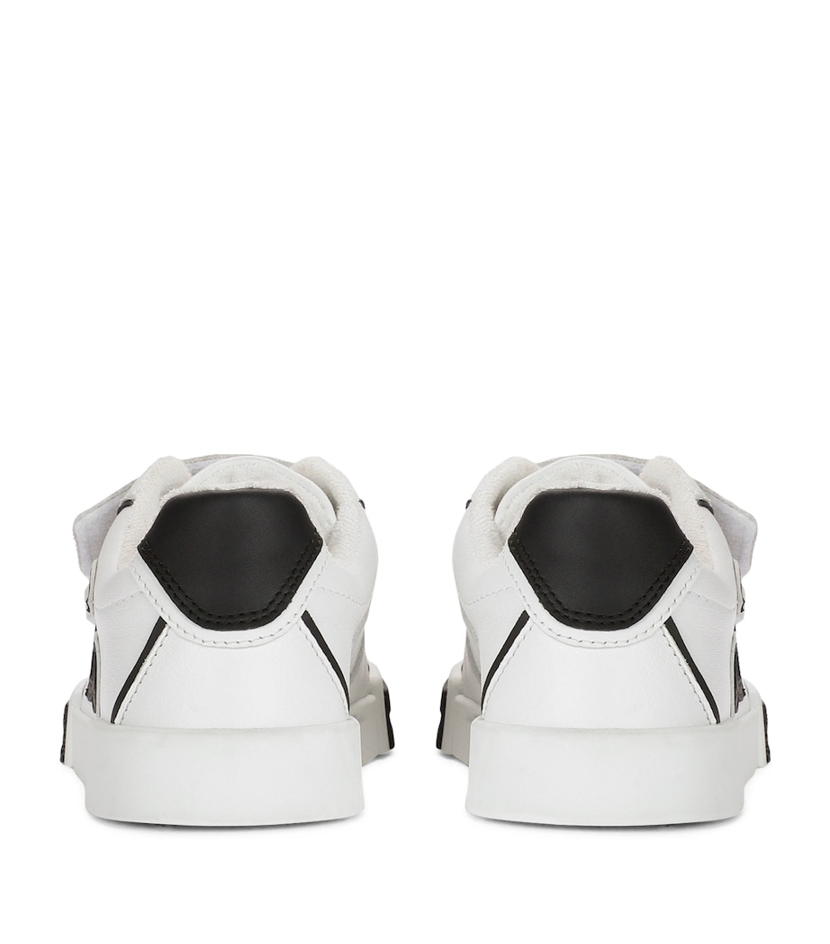 Leather Portofino Sneakers 8B926-WHITE/BLACK Image 2