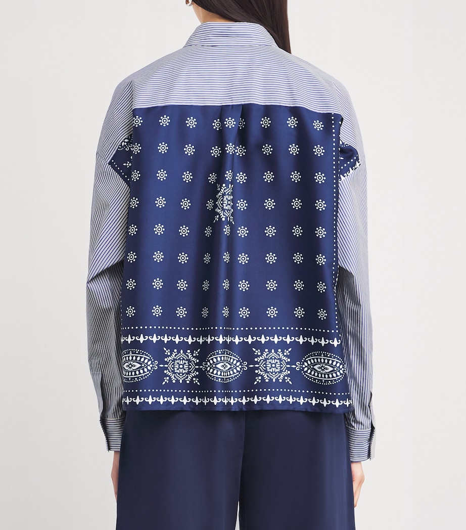 Cotton Cropped Shirt NAVY Image 4