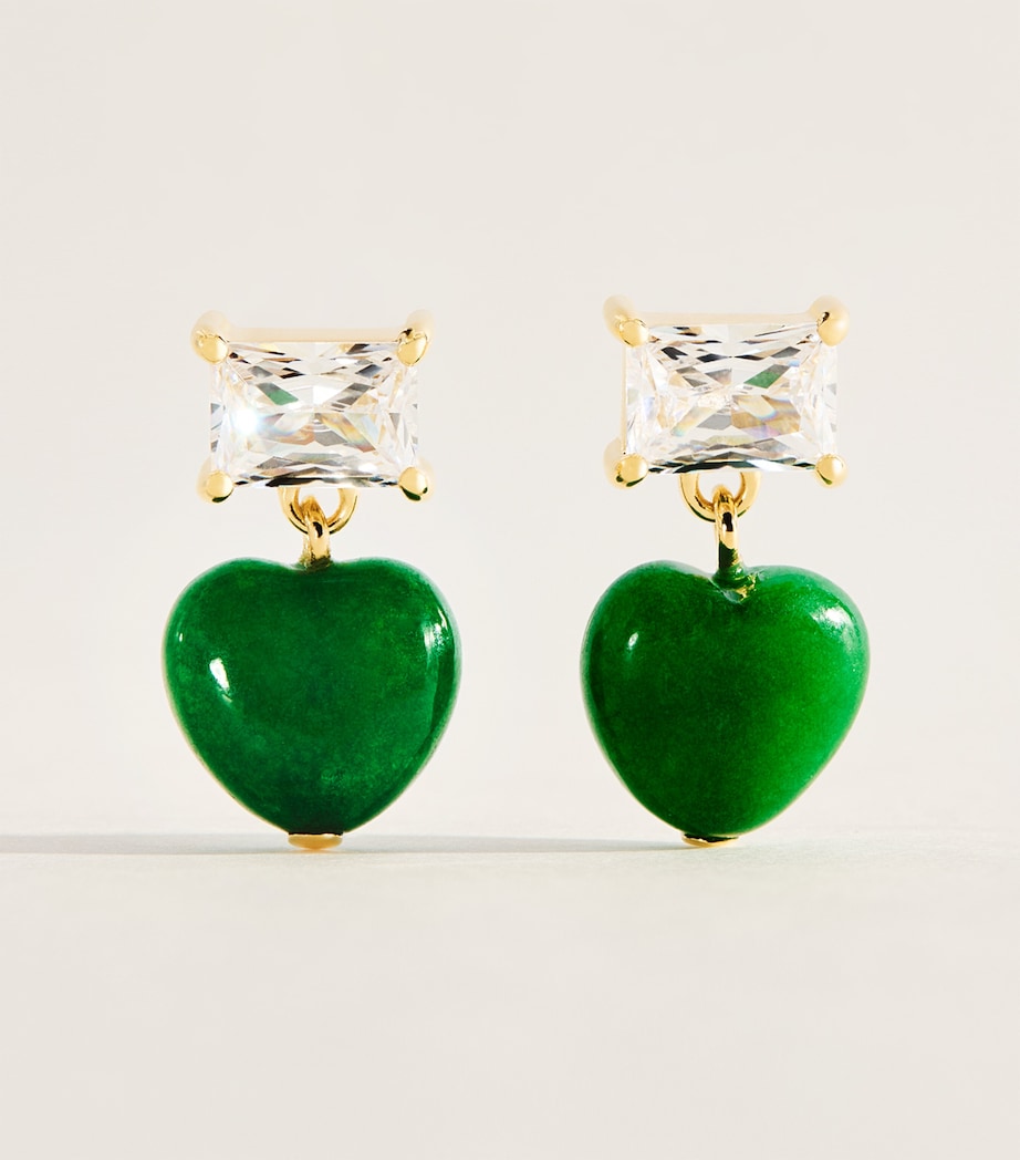 Completedworks Gold-Plated The Heart's Window Drop Earrings Gold Plated Grn Image 1
