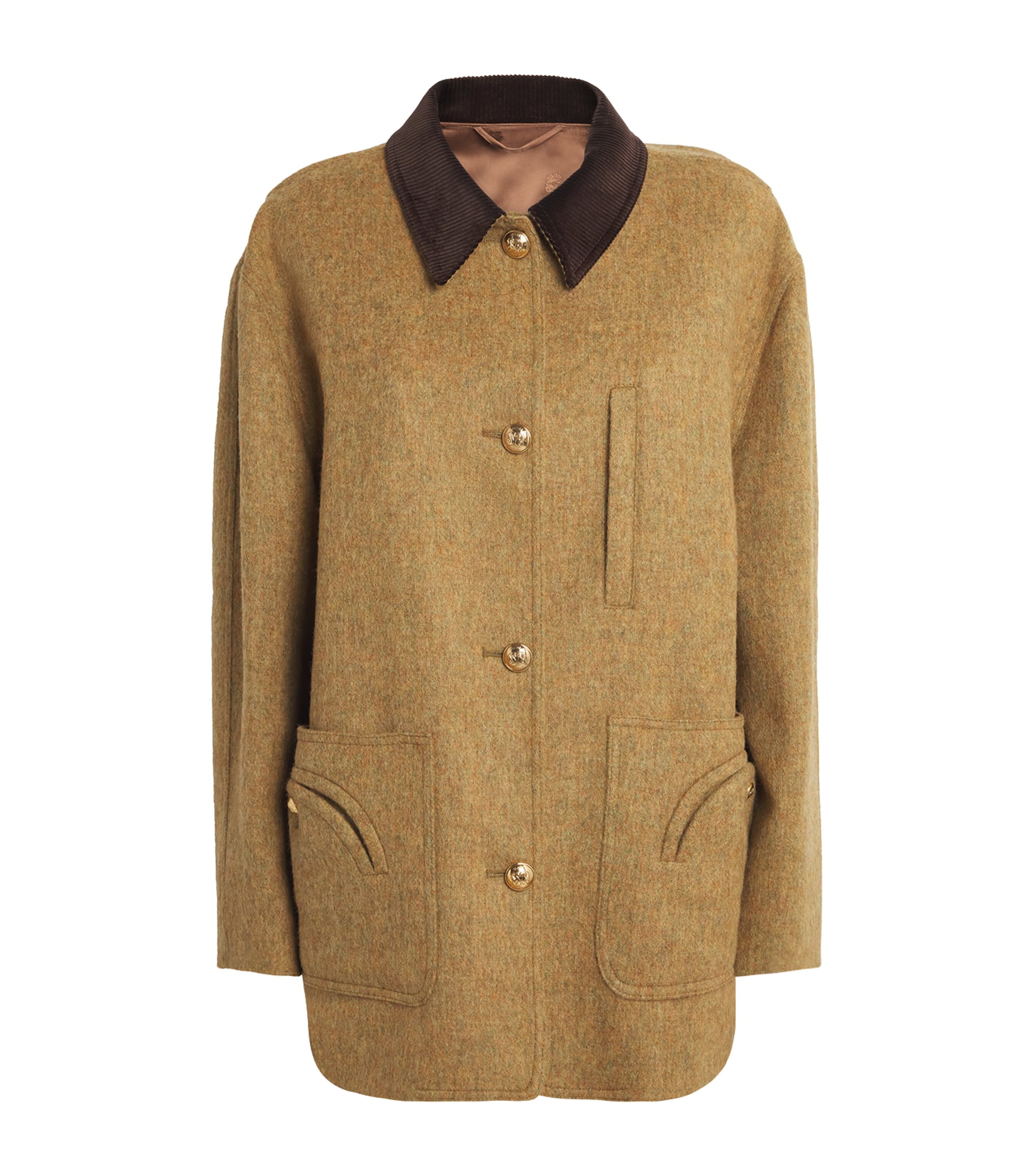 Blazé Milano Virgin Wool Clelia Jacket In Brown