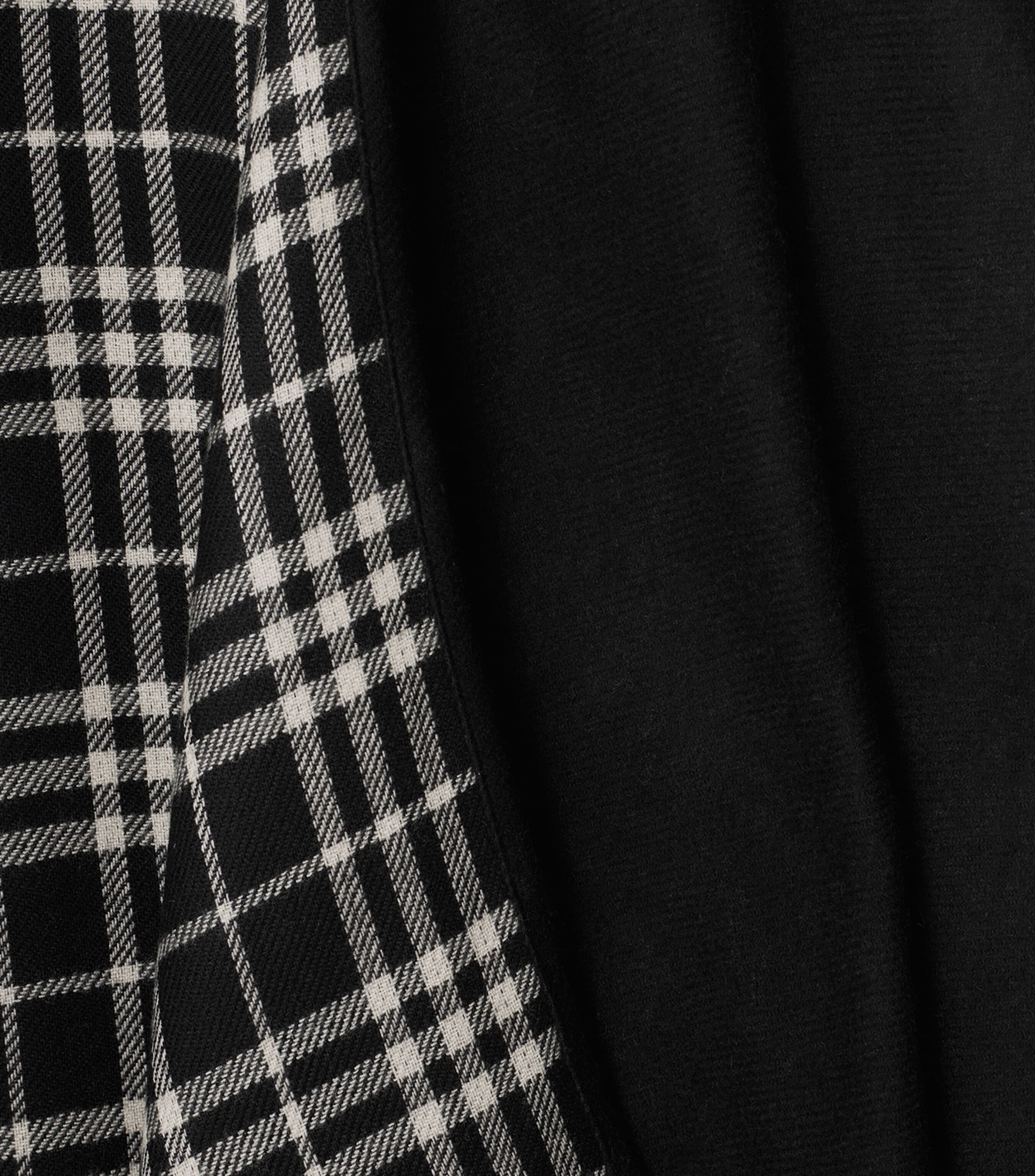 Wool Reversible Check Cape BLACK/CALICO IP CHK Image 5