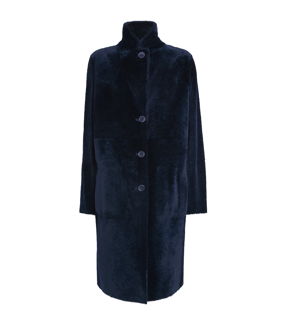 Shearling Reversible Brittany Coat INDIGO Image 1
