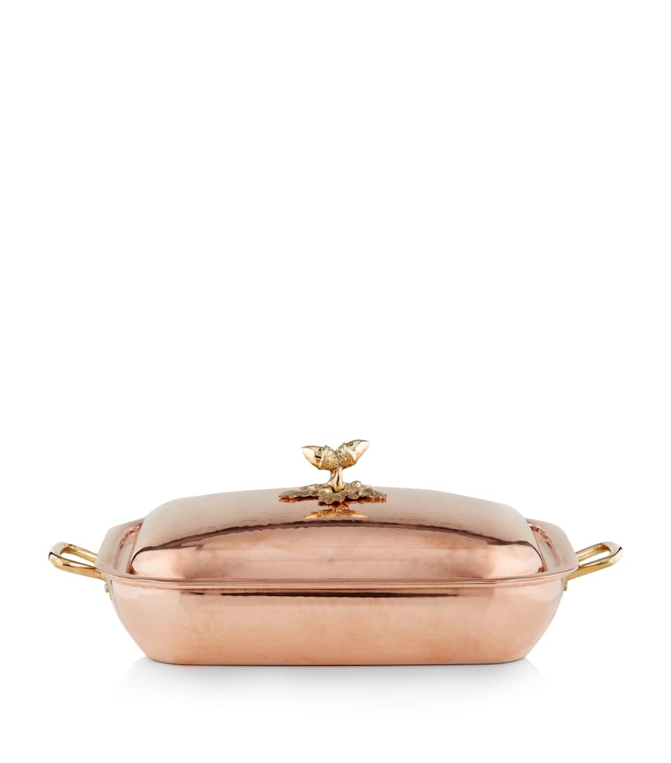 Ruffoni Historia Hammered Copper Oval Casserole (38cm) Metallic
