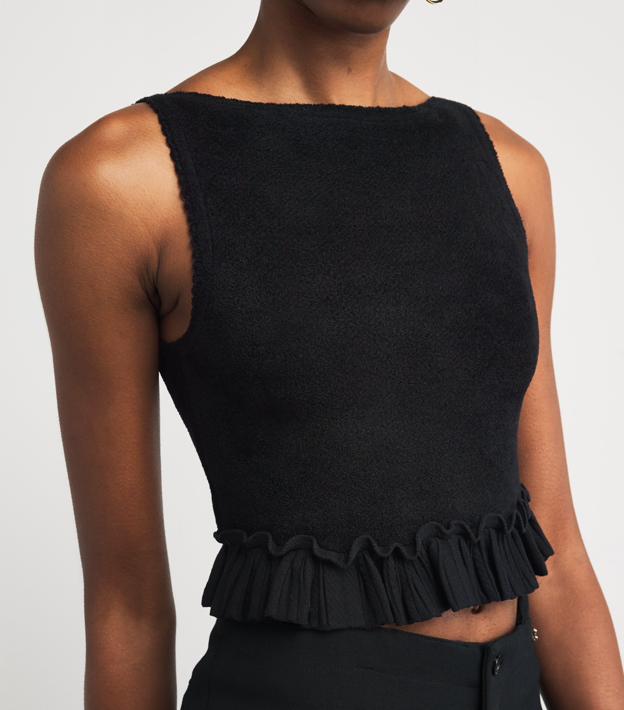 Knitted Crop Top BLACK Image 6