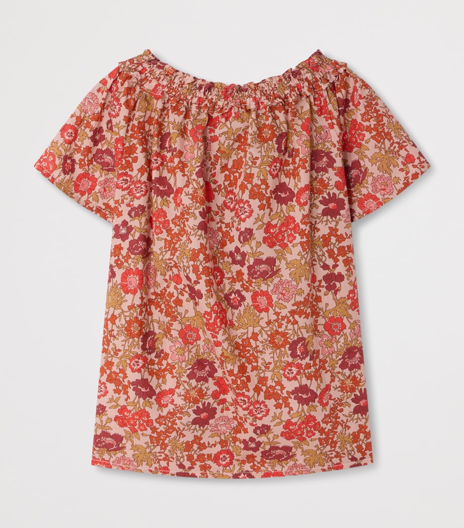 Bonpoint Cotton Goldia Blouse (10-14 Years) Fleurs Rose Image 2