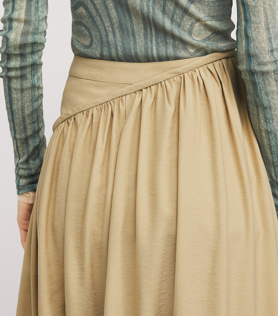 Rabanne Womens Asymmetric Maxi Skirt Ochre Image 6
