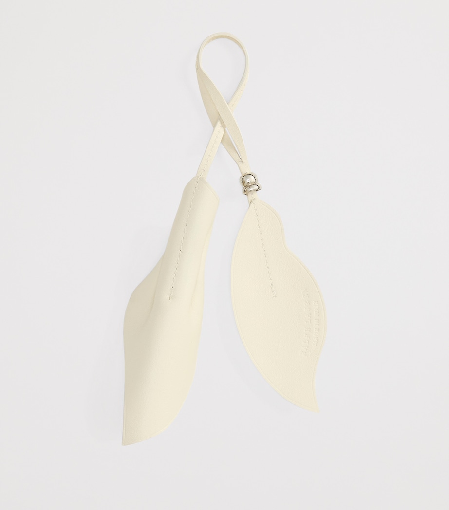 Ralph Lauren Collection Calfskin Floral Bag Charm Natural Image 4