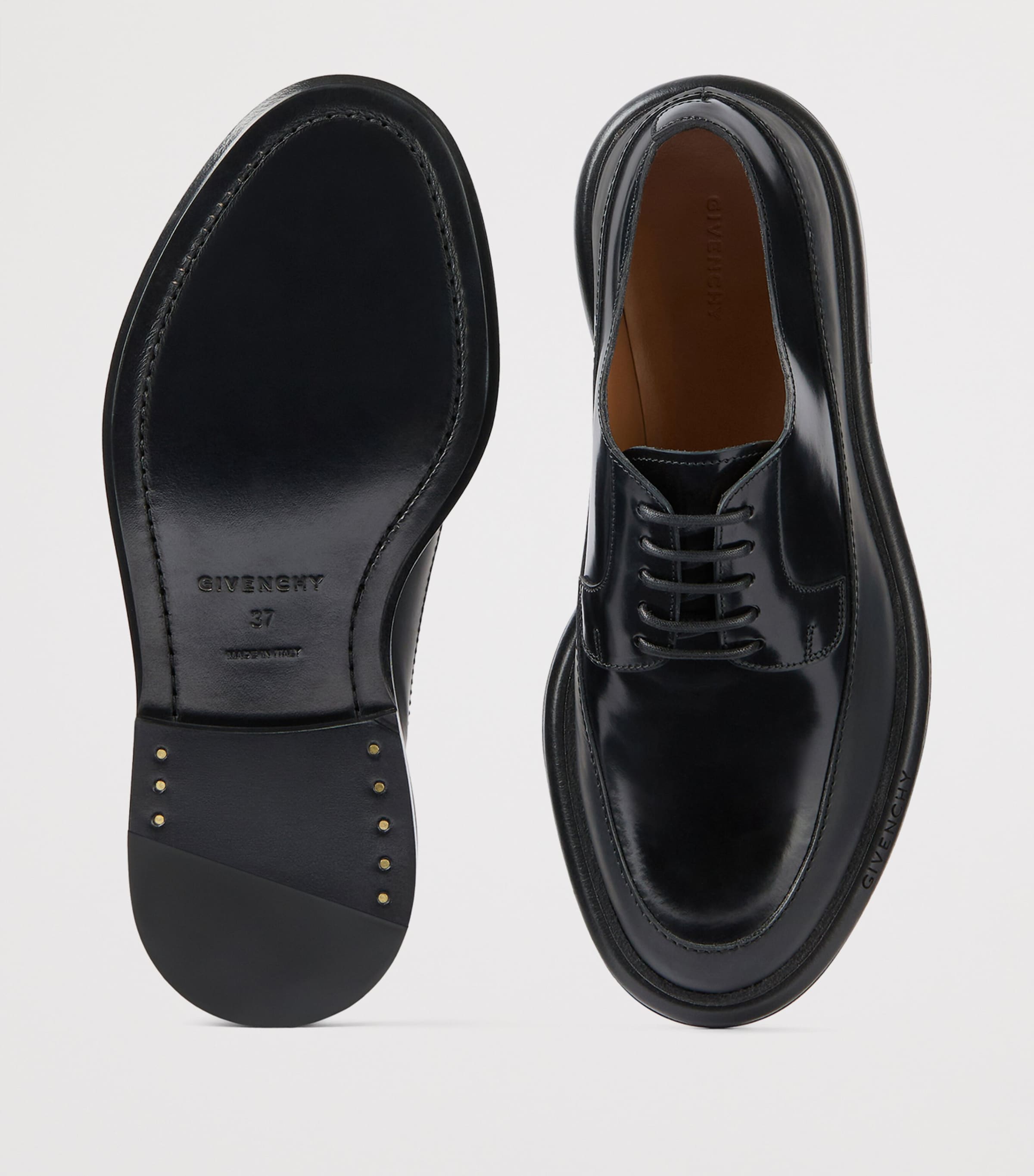 Leather Derby Shoes BLACK Image 5