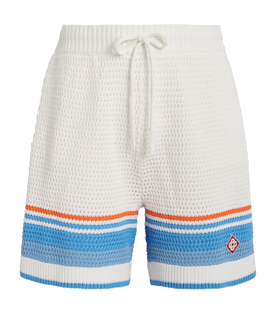 Cotton Chevron Crochet Shorts BLUE MULTI Image 1