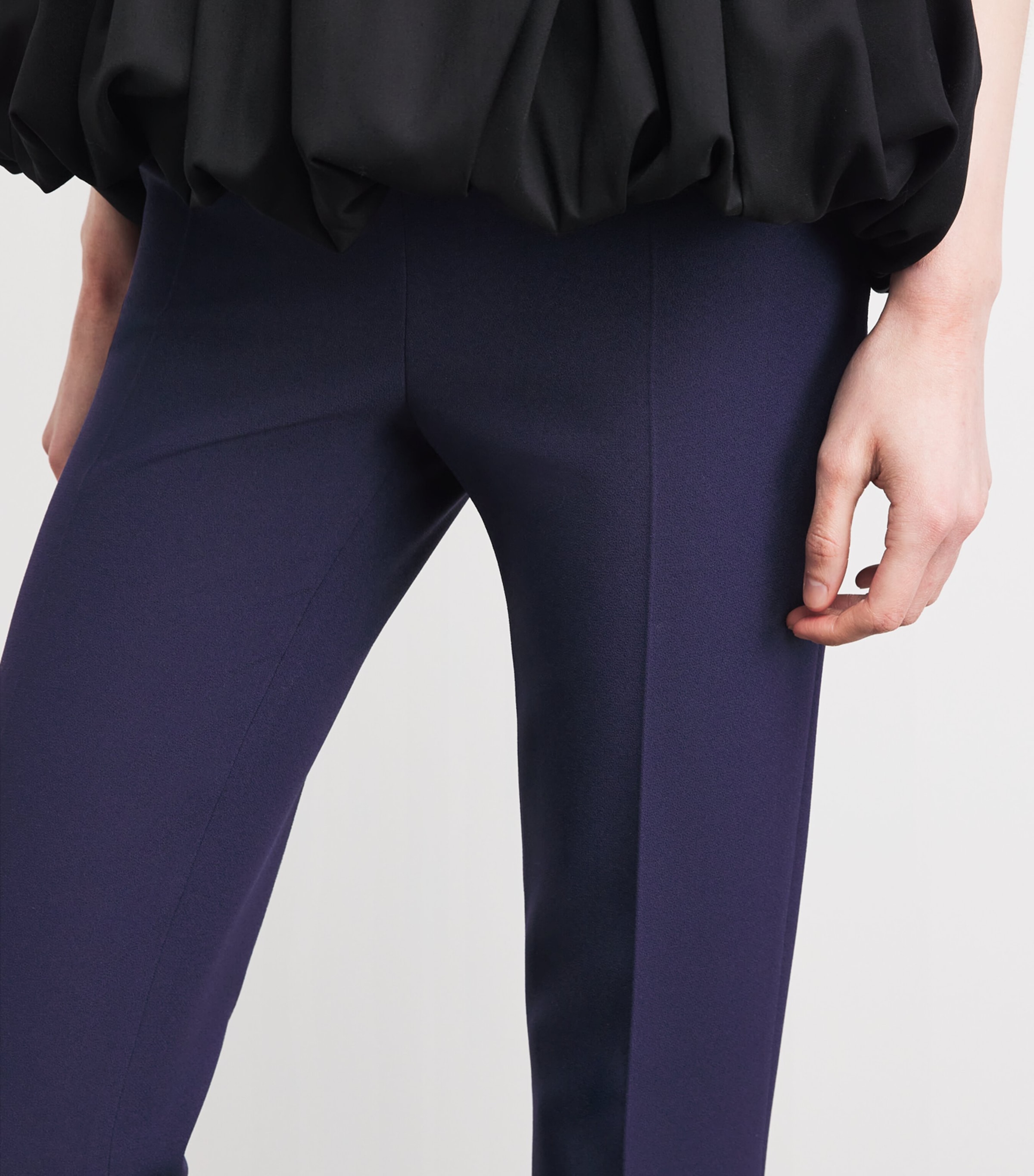 Safiyaa Womens Crepe Flared Tailored Trousers Azurite Image 3