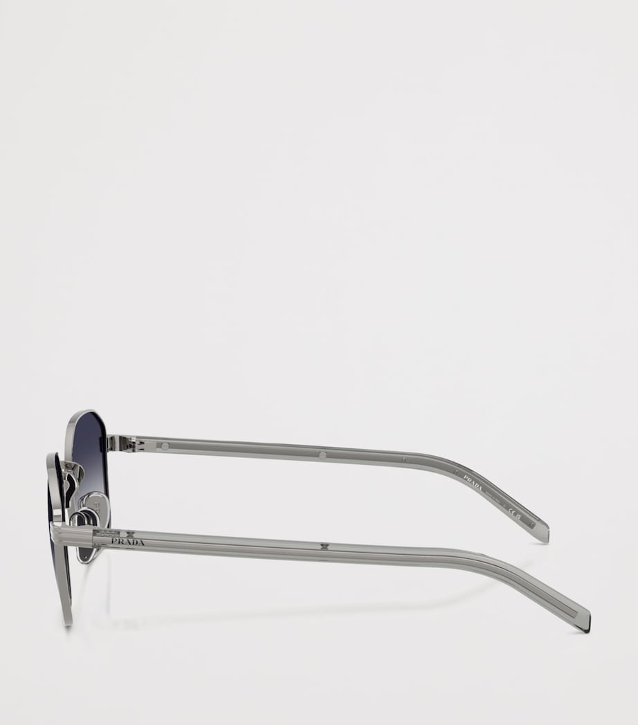 Prada Metal Geometric Sunglasses Grey Image 3
