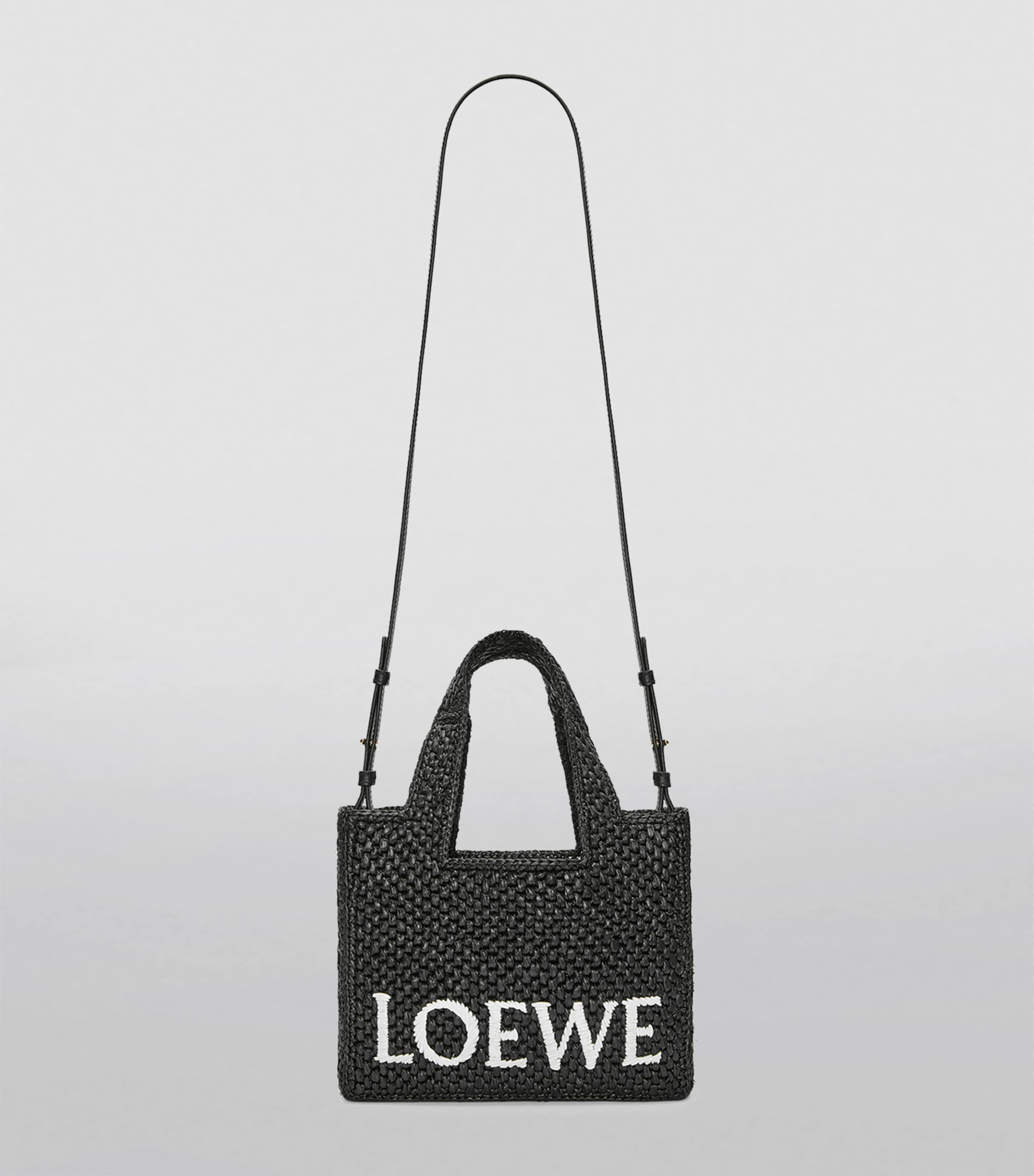 LOEWE × Paula's Ibiza☆フォント スモール トートバッグ 黒色 LOEWE × Paula's Ibiza☆フォント スモール トートバッグ 黒色