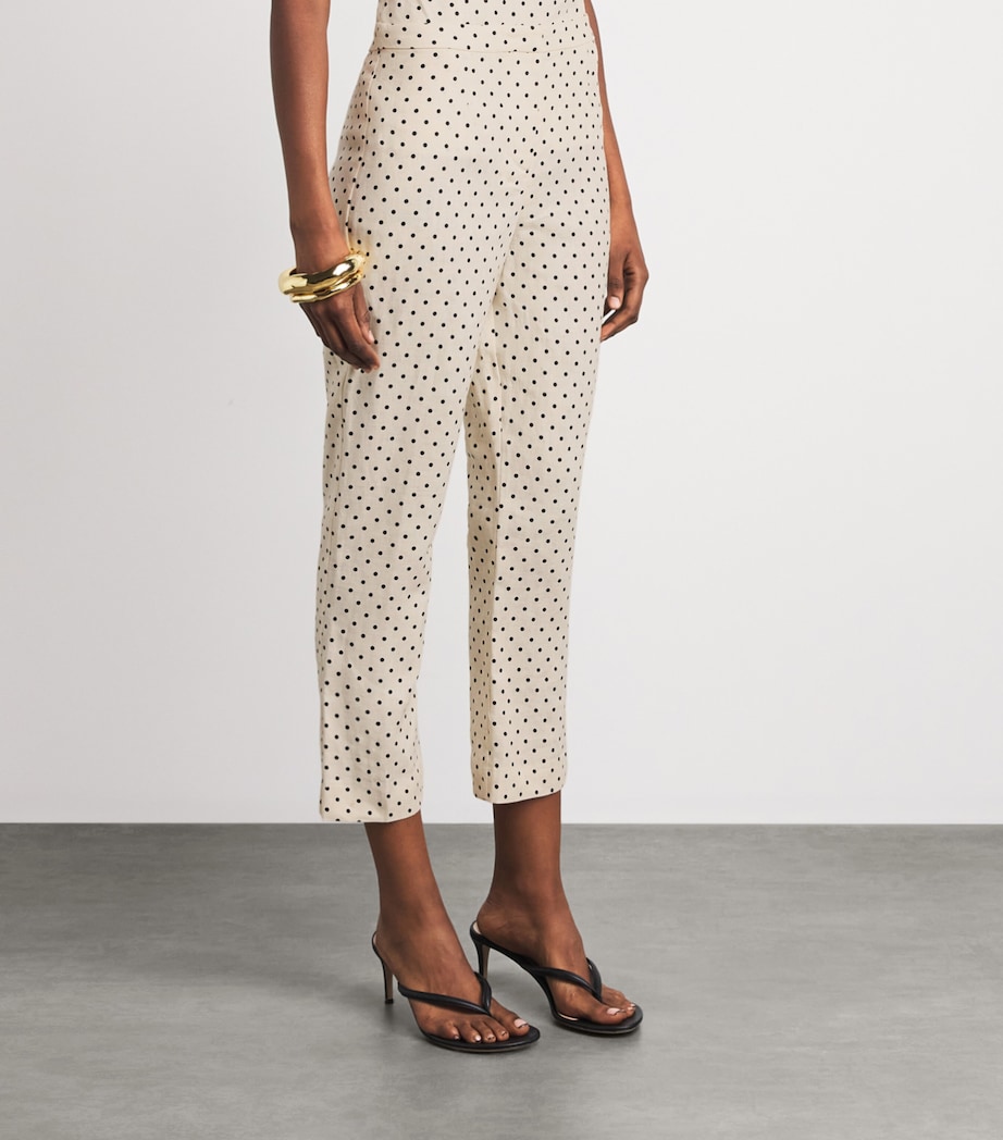 Faithfull The Brand Womens Linen Polka-Dot Iria Capri Trousers Lola Plka Dt Crm/blk Image 4