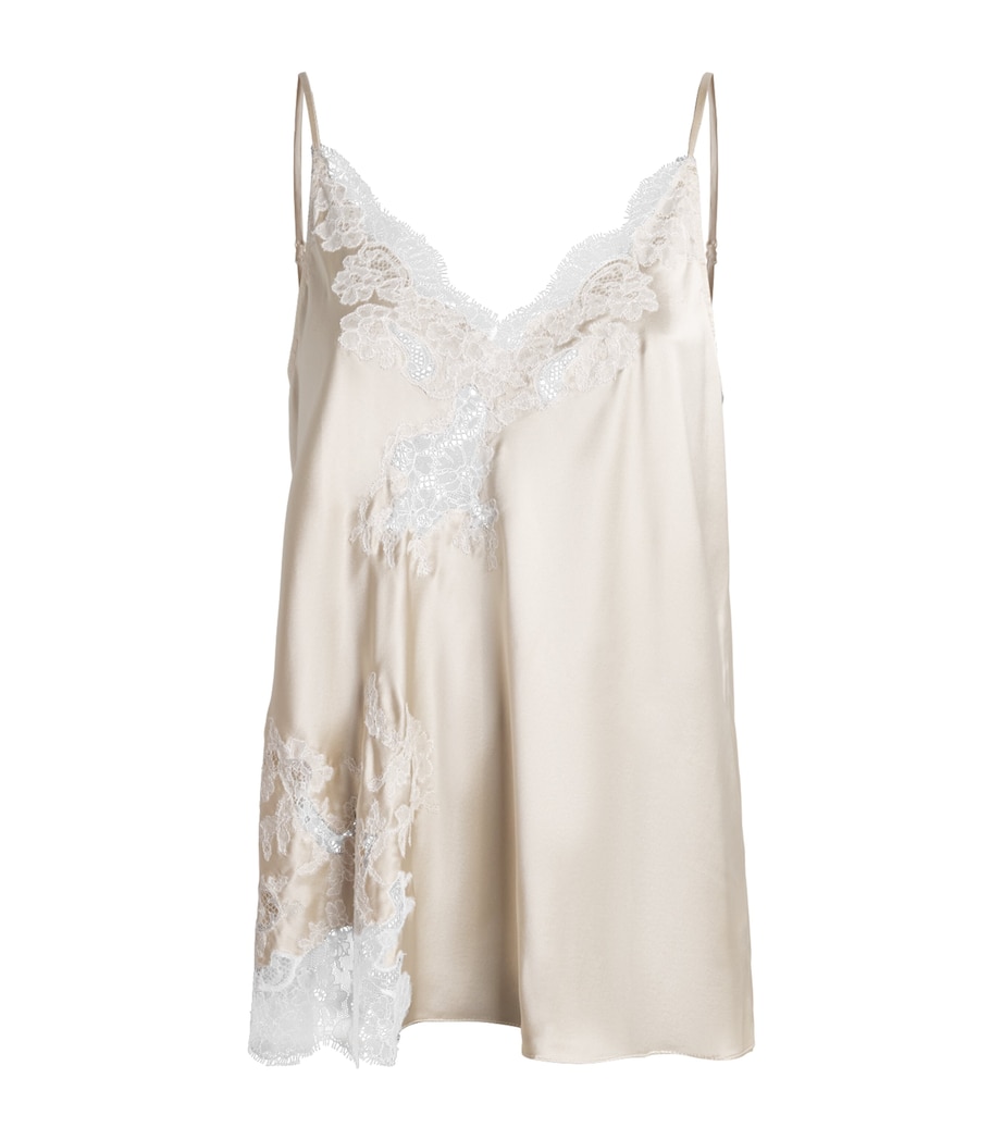 TORLOWEI Womens Silk Lace Elsa Camisole Oyster/white Image 1