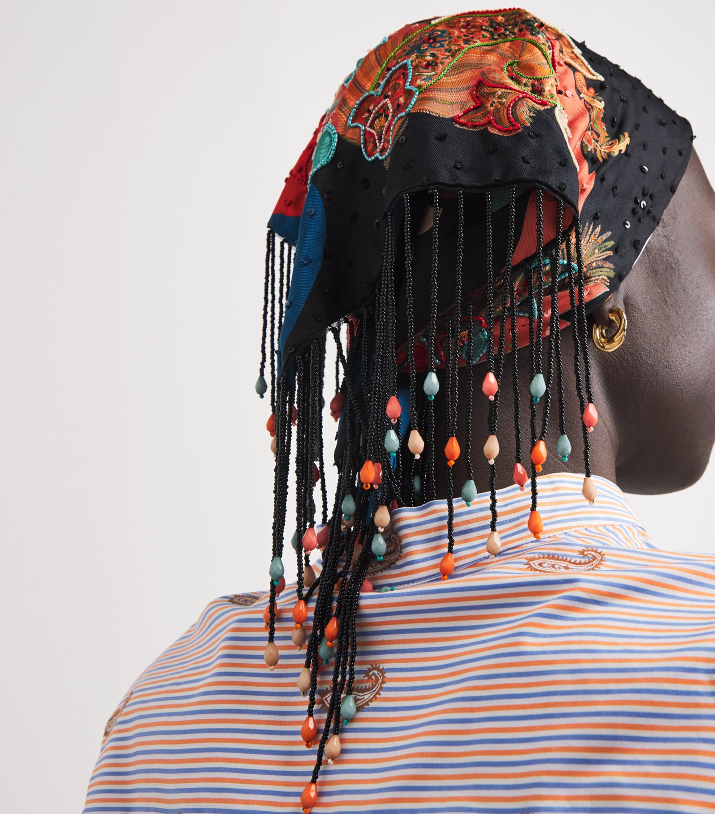 Etro Embellished Silk Scarf Black Image 3