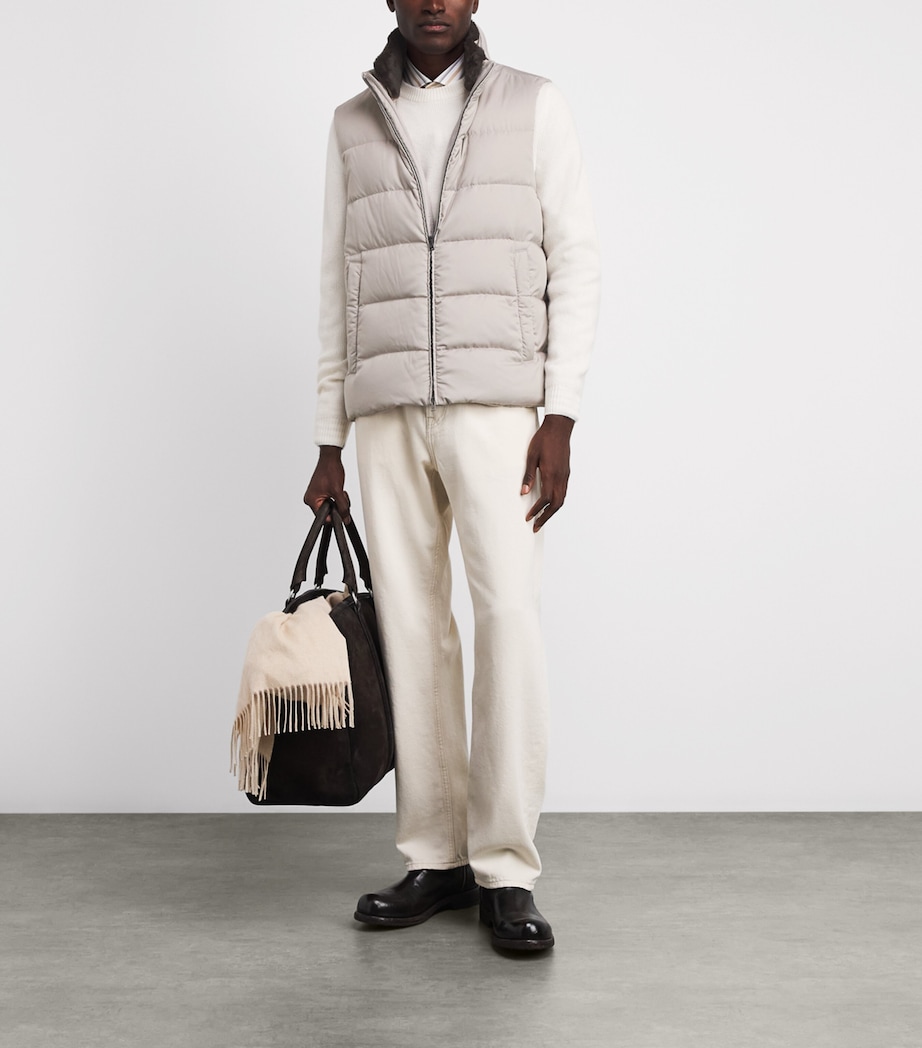 Herno Mens Down Quilted Gilet Grigio Perla Image 2