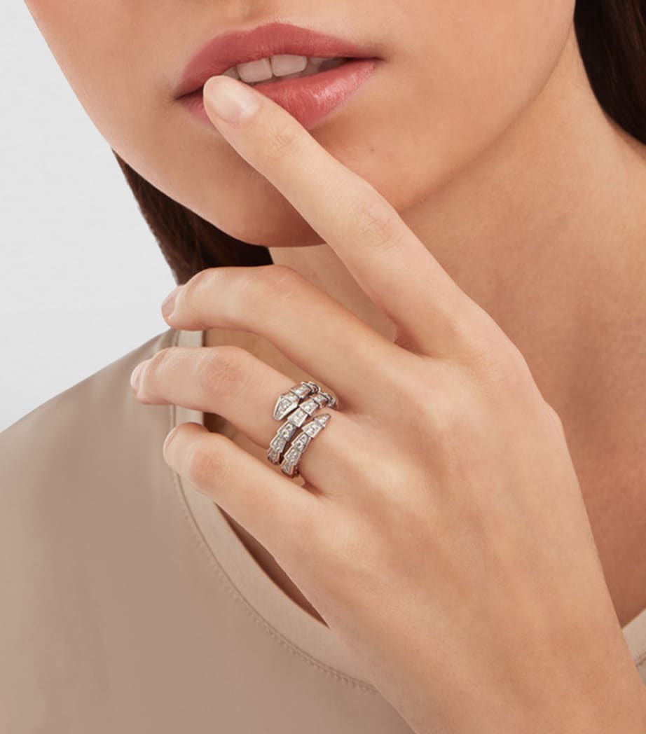 White Gold and Diamond Serpenti Viper Ring WHITE GOLD Image 6