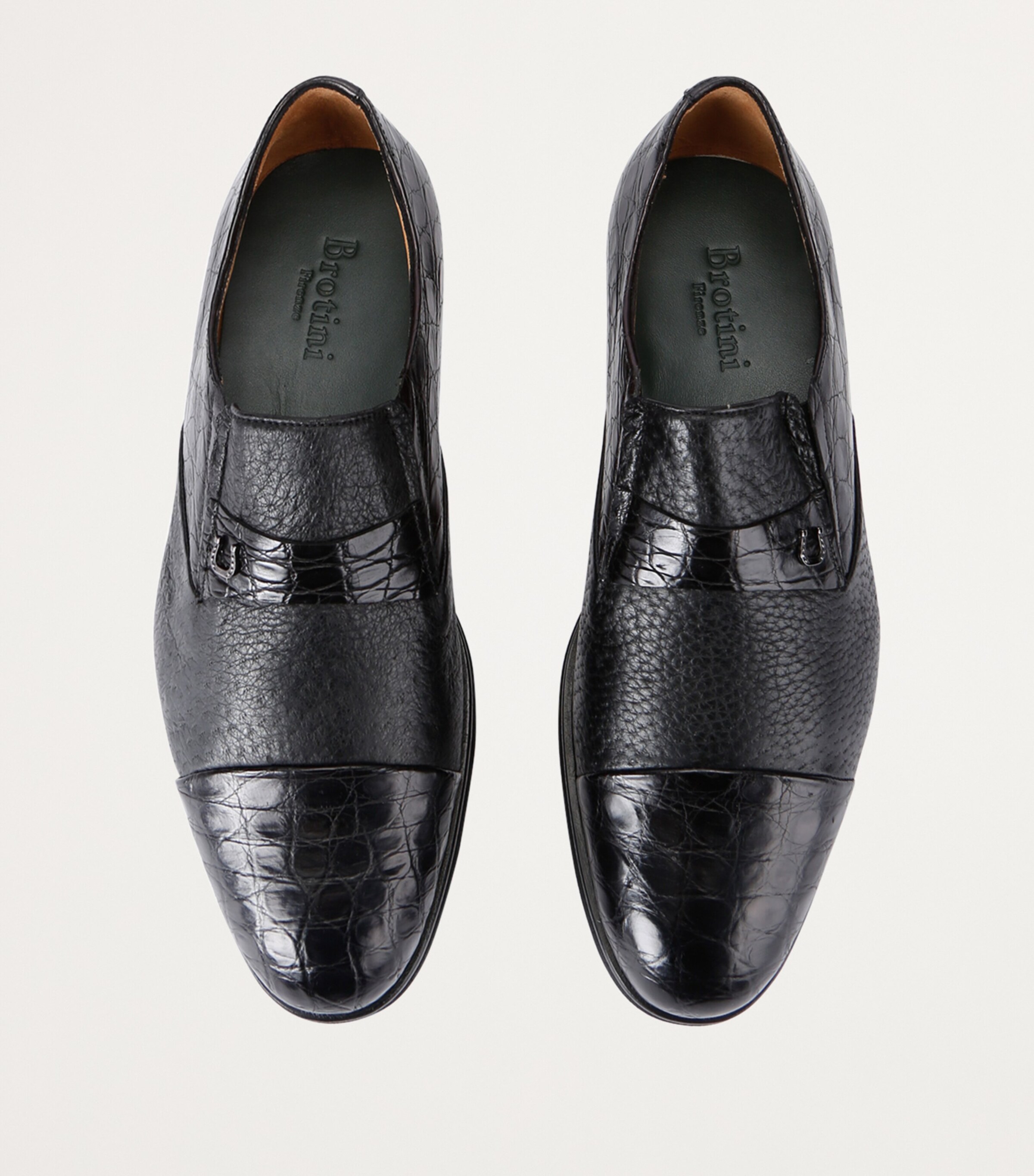 Brotini Leather Slip-On Loafers Black Image 4
