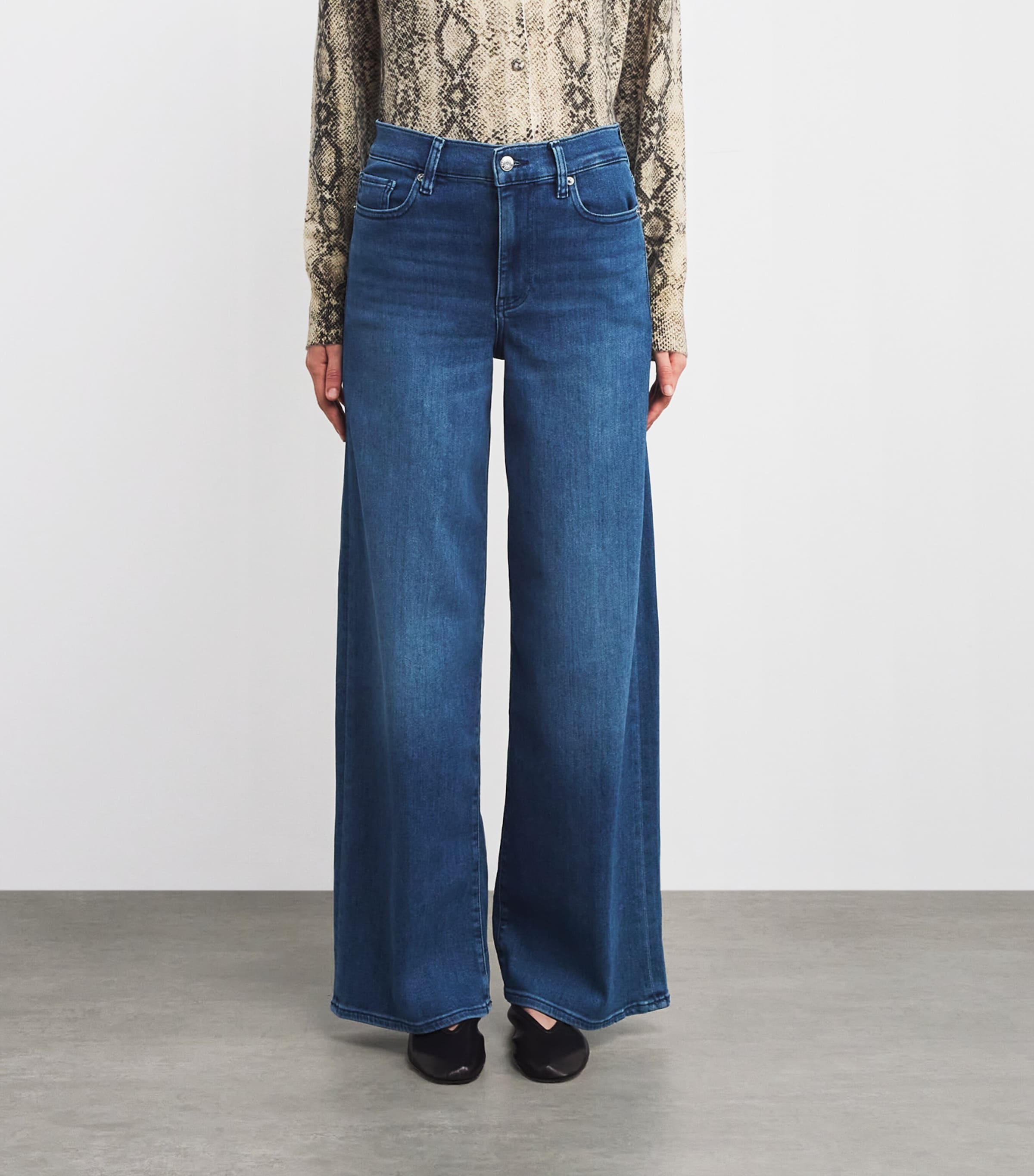 Le Slim Palazzo Wide-Leg Jeans REIGN Image 3