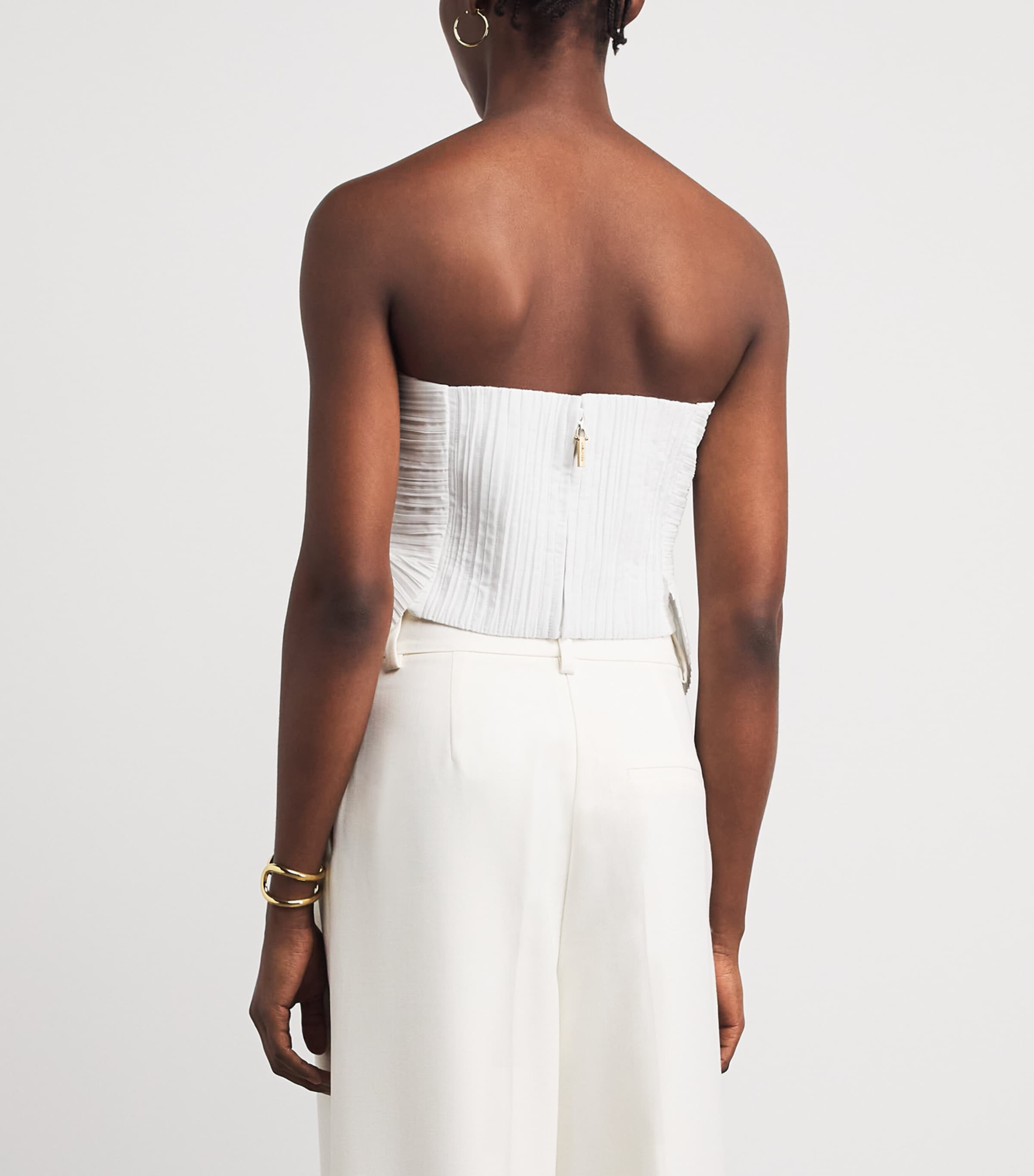 Cult Gaia Womens Pleated Jace Top Off White Image 5
