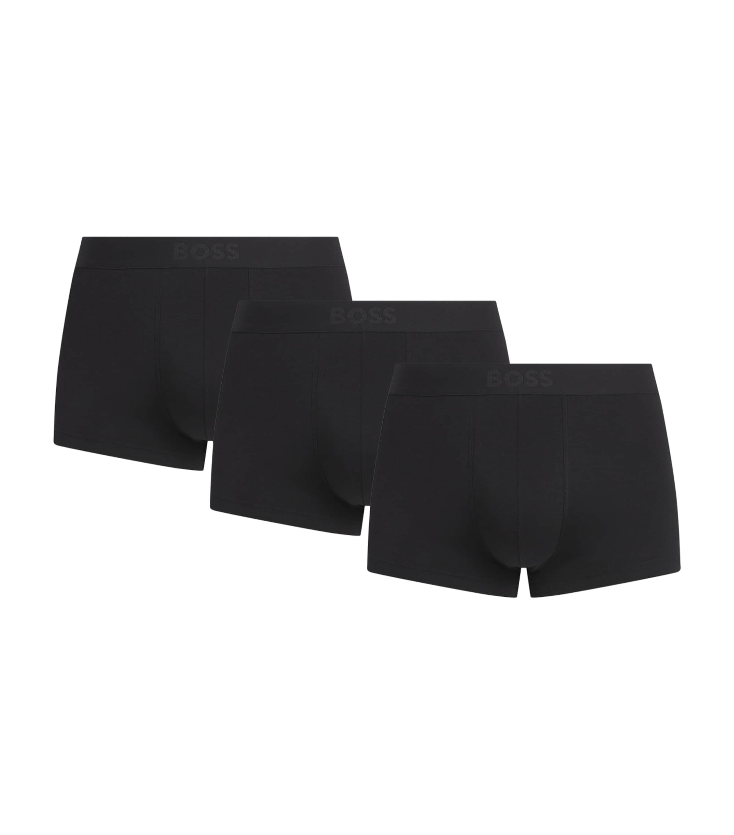 BOSS Mens Stretch-Organic Cotton Trunks (Pack of 3) Black Image 1