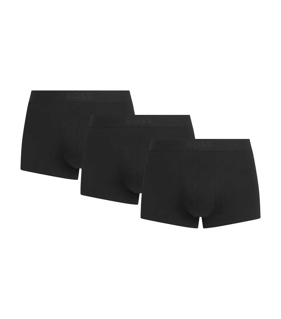 BOSS Mens Stretch-Organic Cotton Trunks (Pack of 3) Black Image 1
