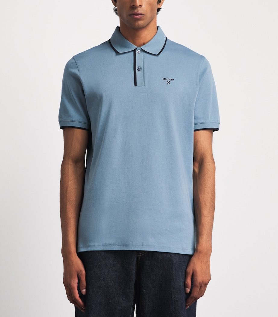 Barbour Mens Callock Polo Shirt Tarn Blue Image 4