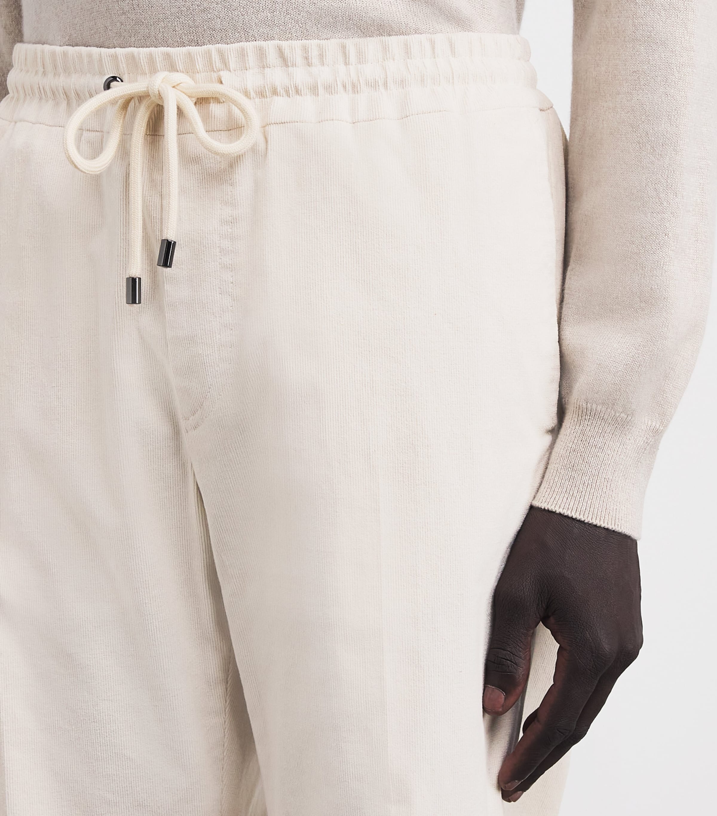 Corduroy Drawstring Trousers 81 WHITE Image 6