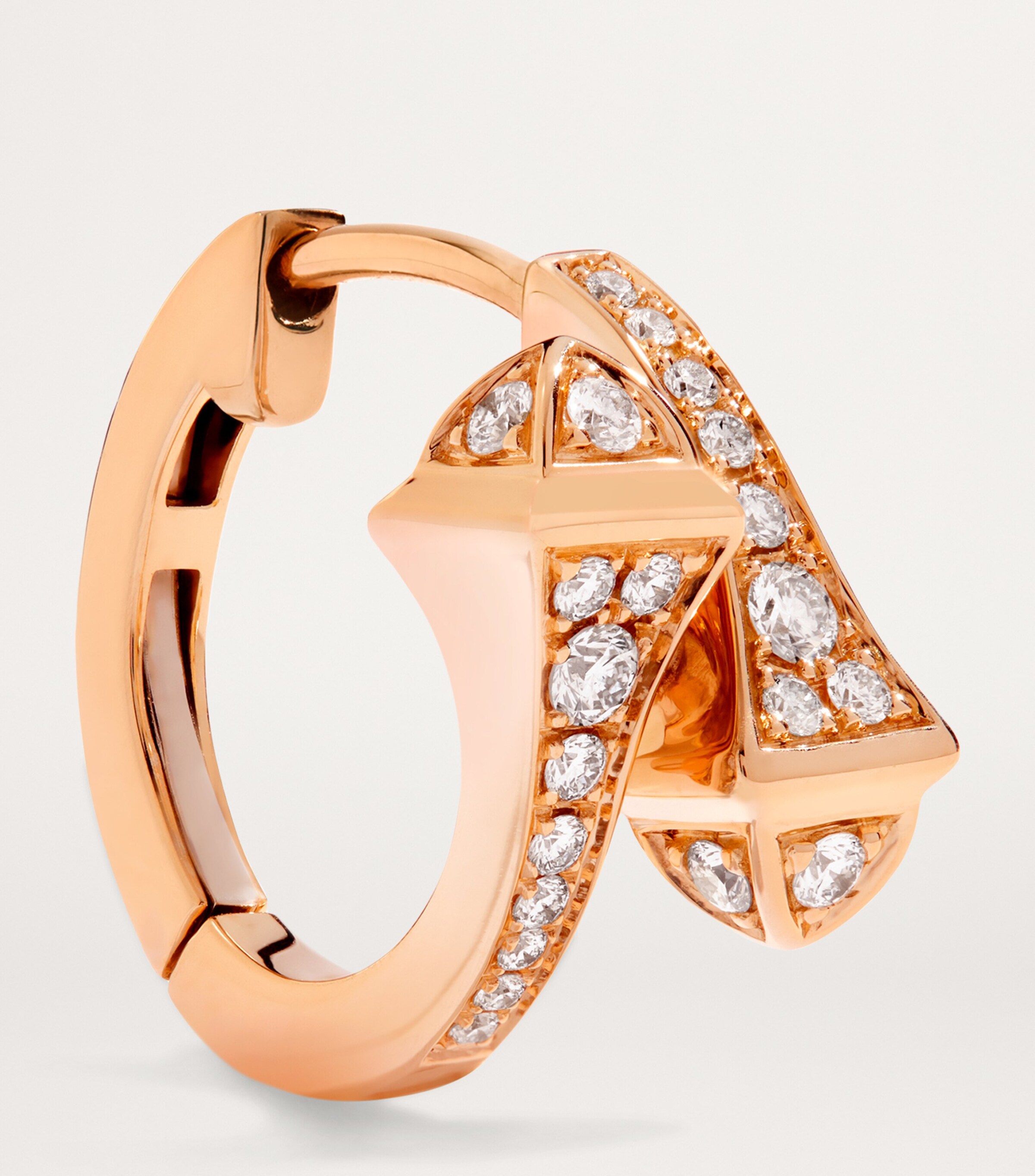 Rose Gold and Diamond Cleo Huggie Earrings ROSE GOLD Image 2