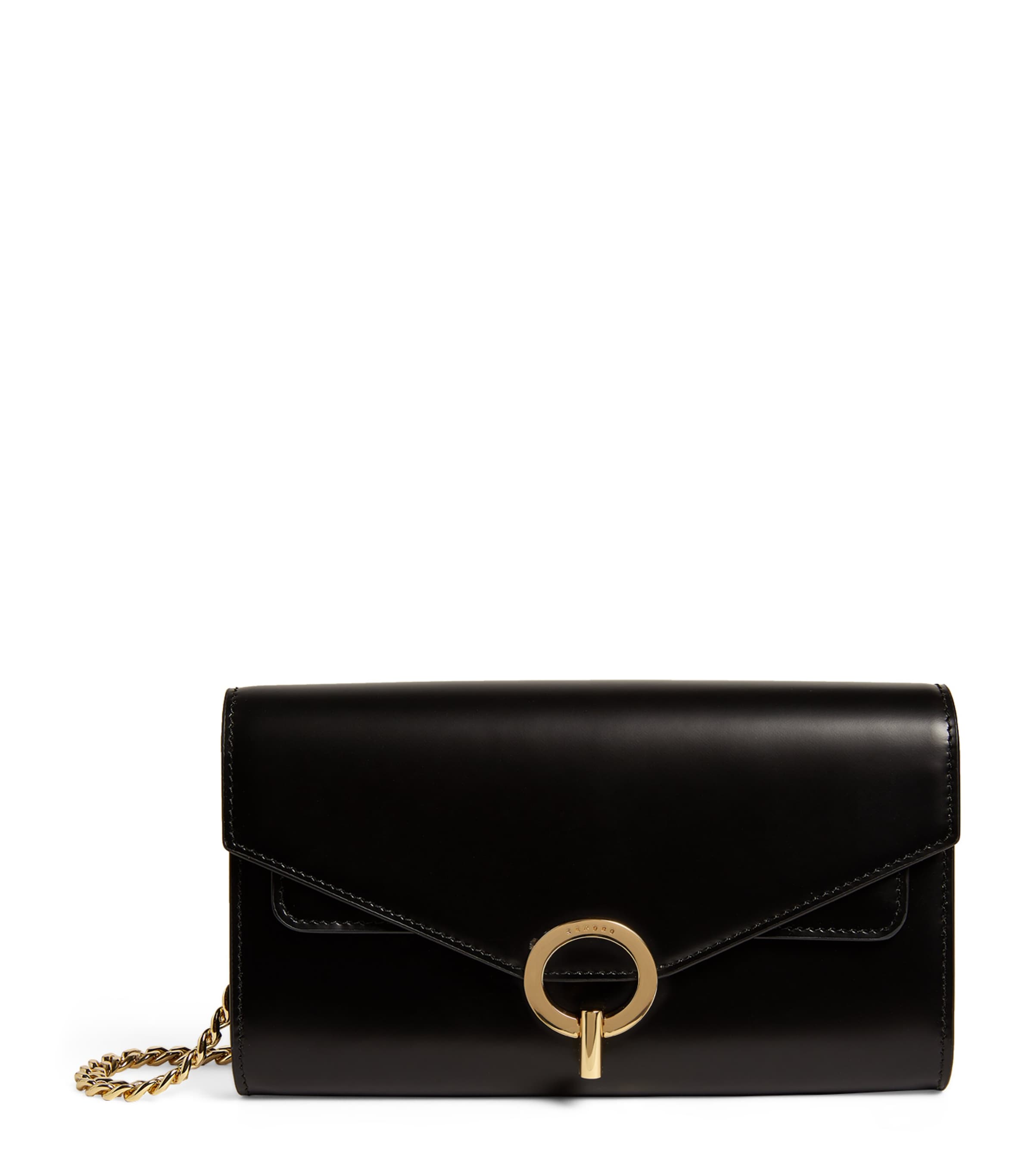 Sandro Leather Clutch Bag In Black