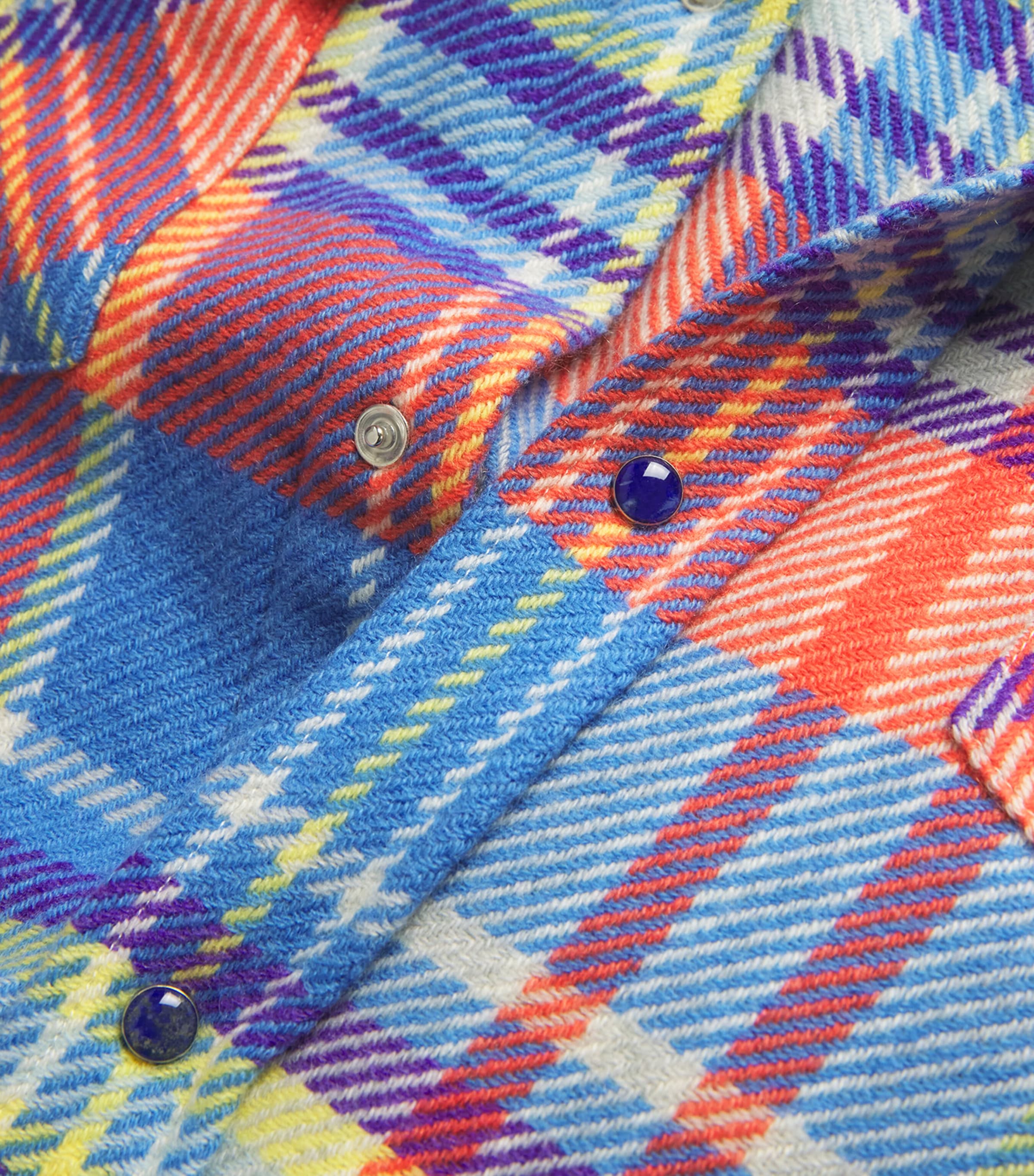 Unisex Cashmere and Lapis Lazuli Tartan Creator Shirt LAPIS LAZULI Image 4