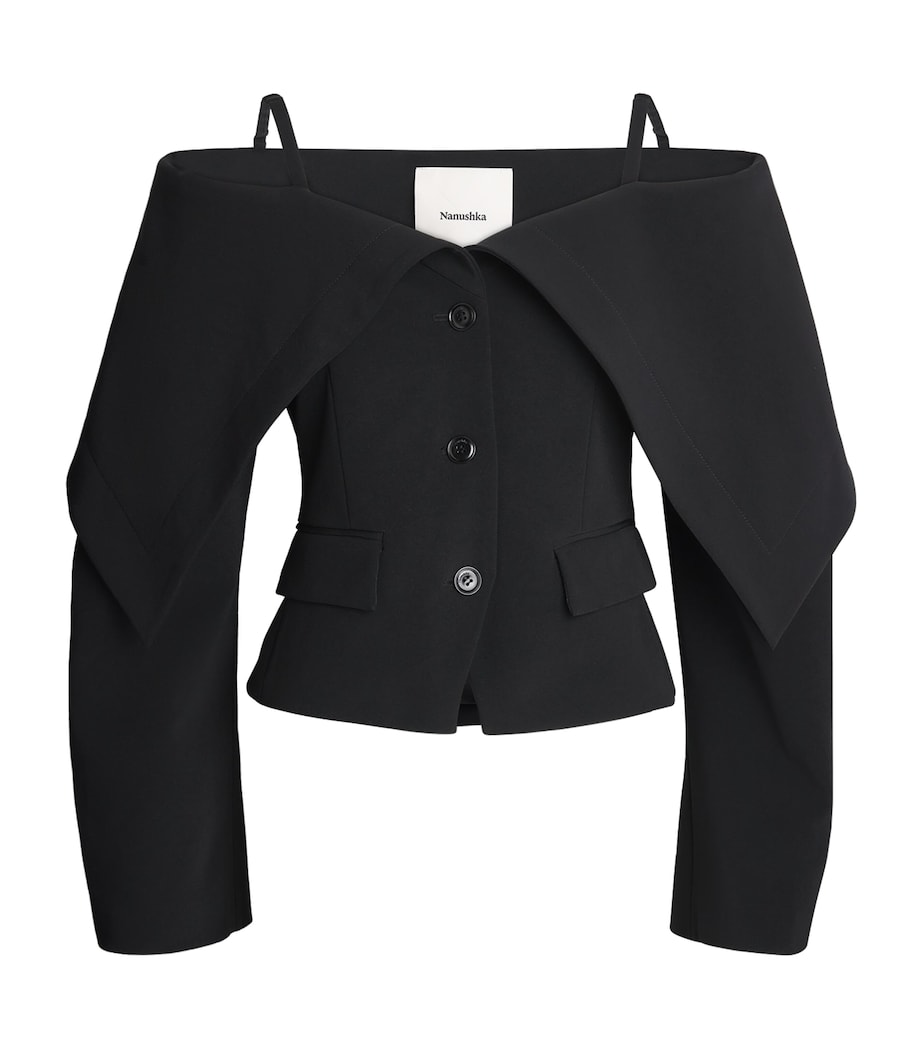 Fold-Over Amantha Blazer BLACK Image 1