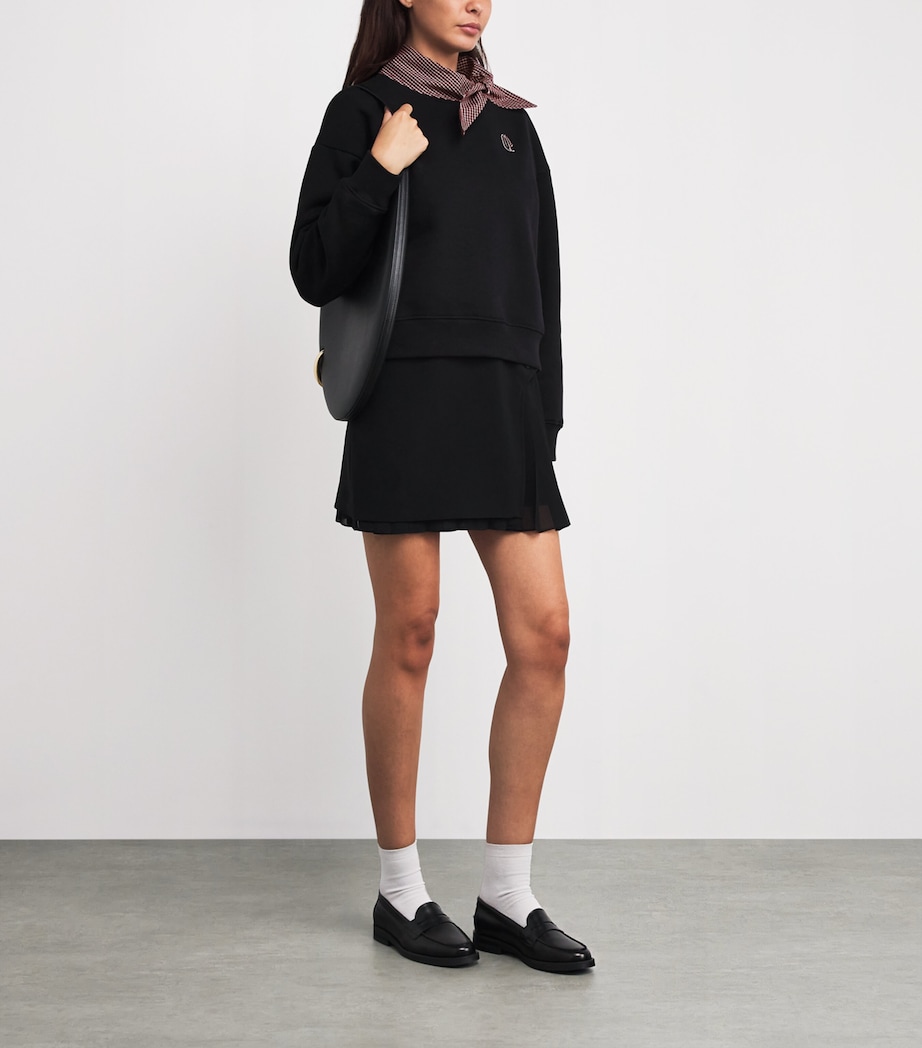 Tie-Neck Logo Sweatshirt NAVY Image 2