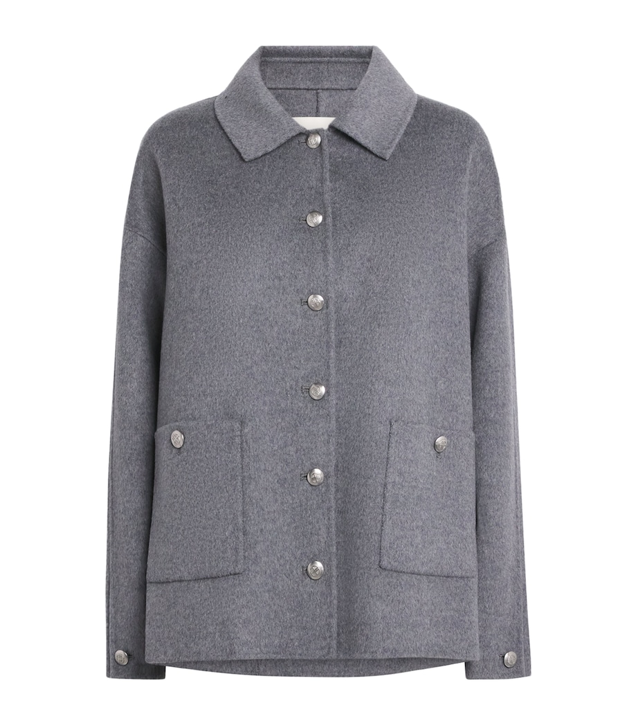 ANINE BING Womens Wool-Cashmere Luca Jacket Grey Melange Image 1
