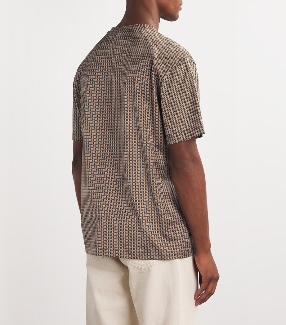 Silk-Cotton Geometric Print T-Shirt F6007 Image 4
