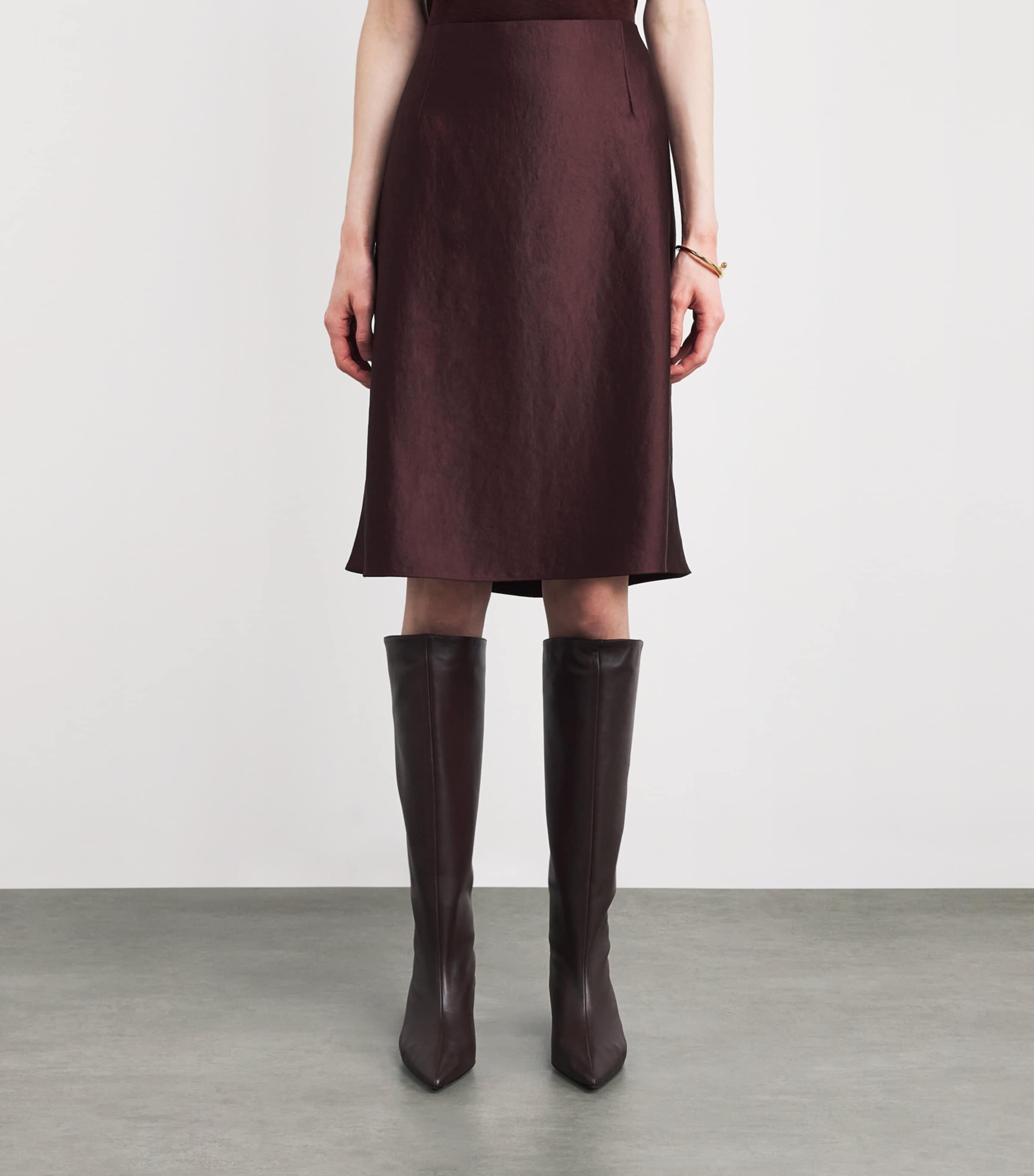 Satin A-Line Skirt 701OXB Image 3