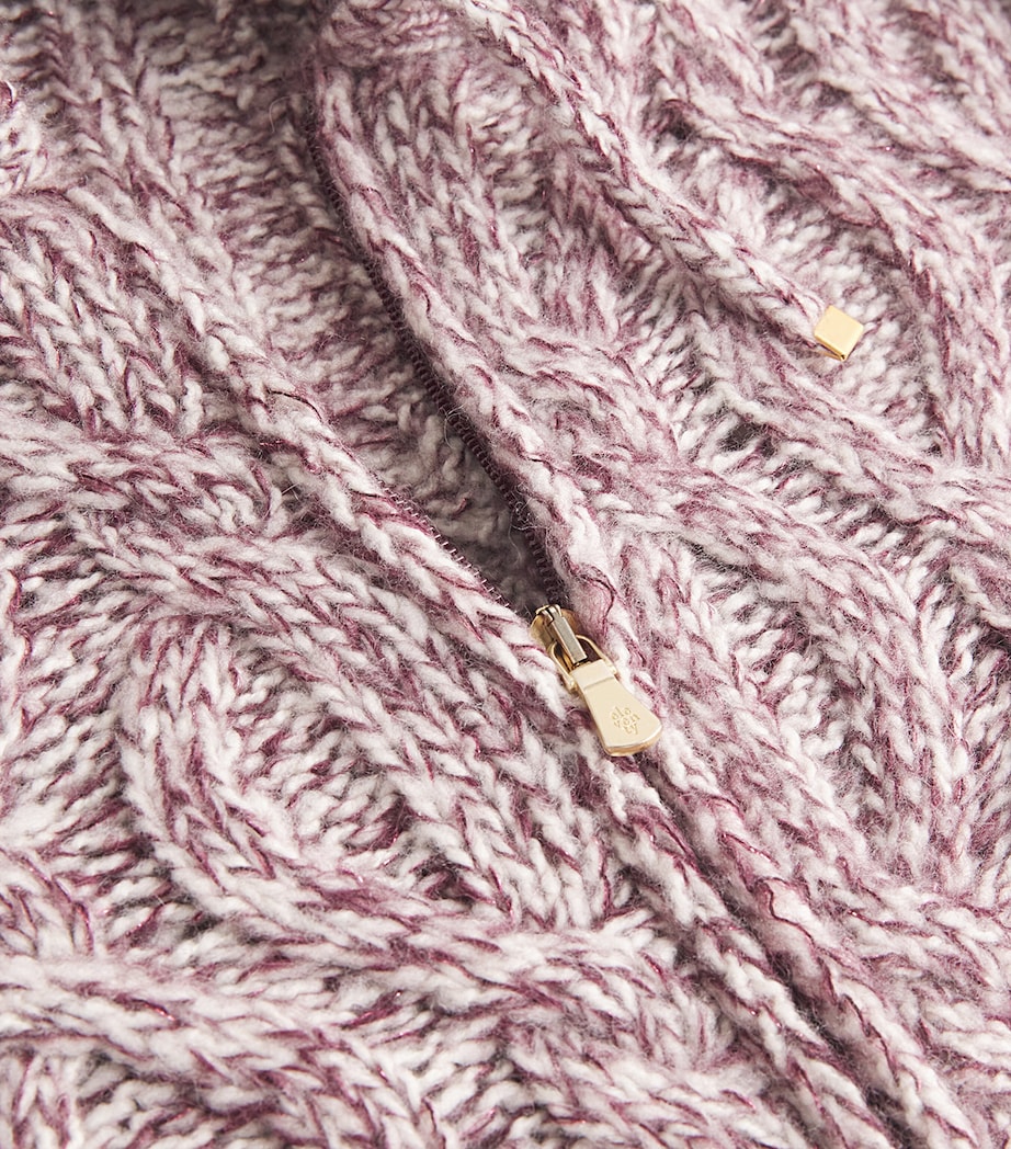 Wool-Blend Cable-Knit Zip-Up Hoodie MOSTO Image 5