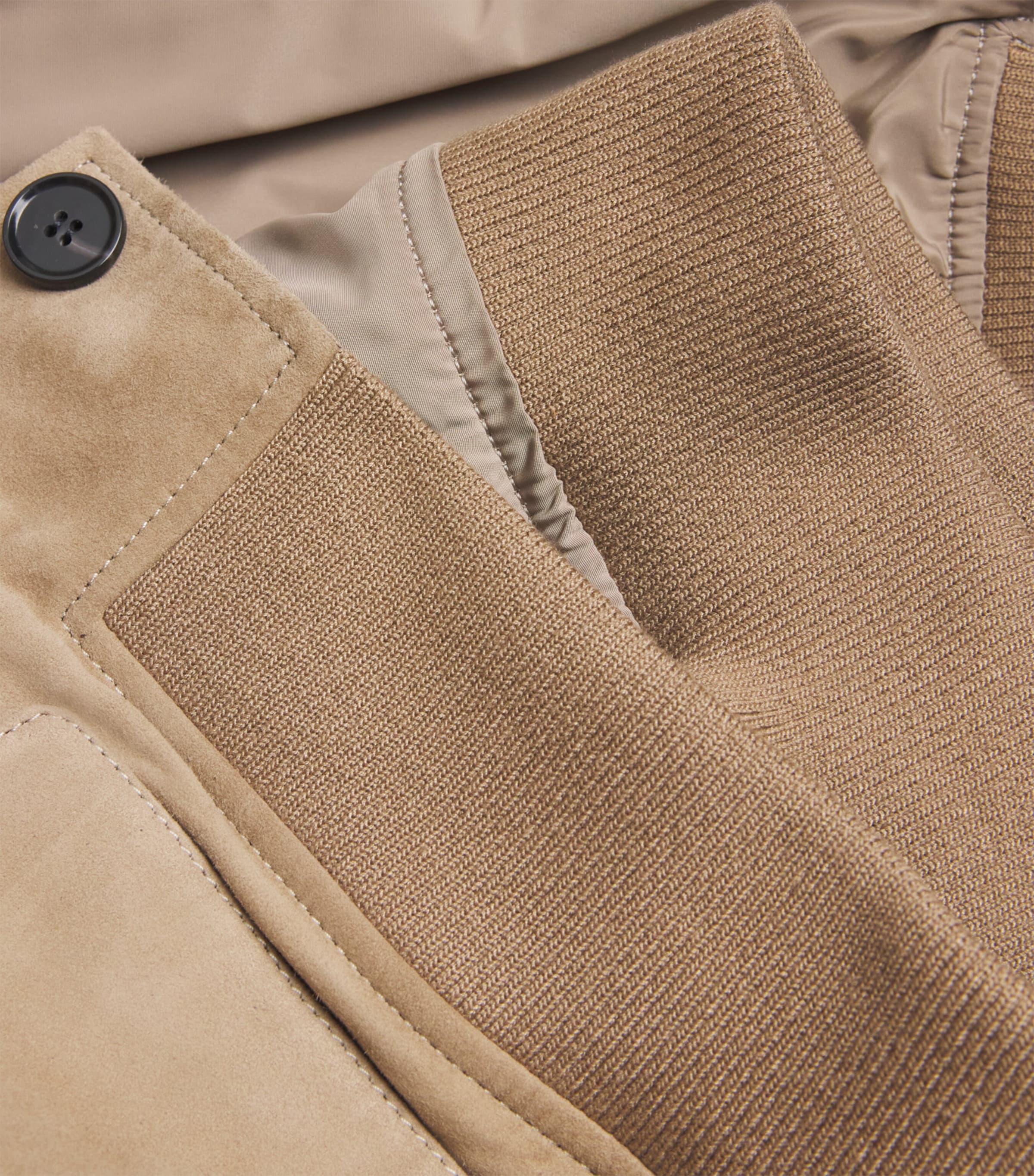 Arma Mens Suede Reversible Tomme Jacket Grey Taupe Image 2