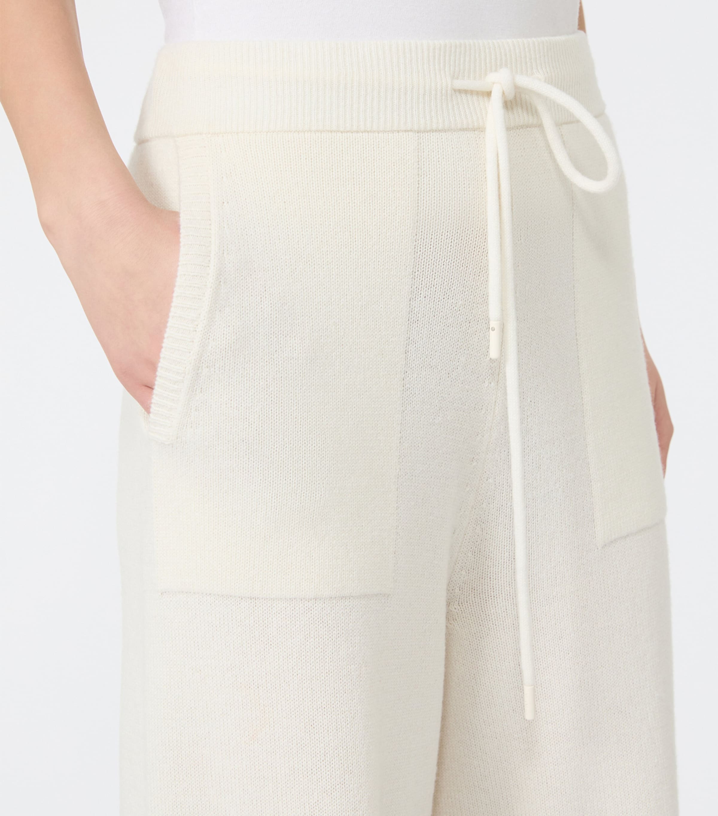 Max Mara Womens Cashmere Drawstring Trousers White Image 5