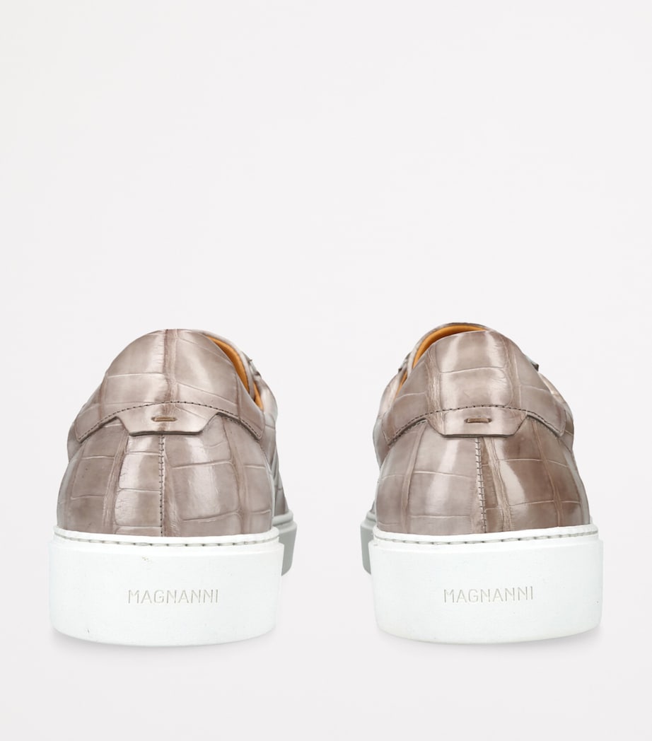 Crocodile Leather Lotto Sneakers BONE Image 2