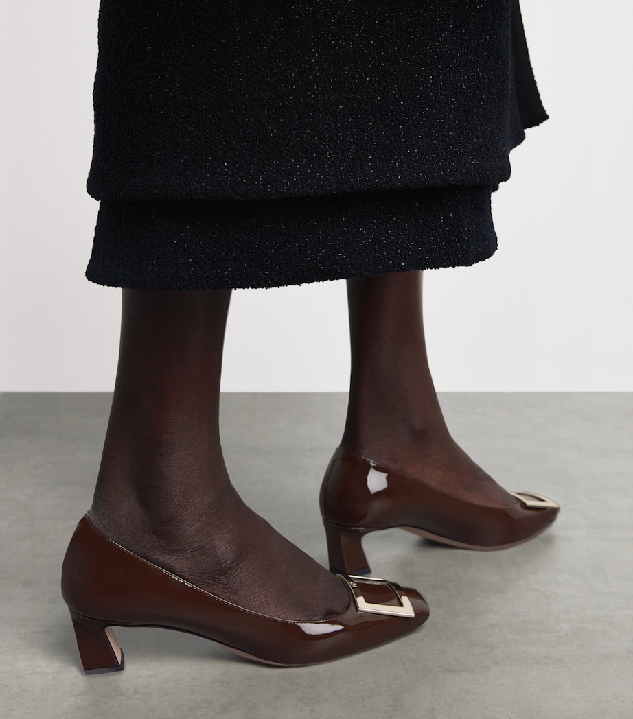 Roger Vivier Patent Leather Belle Vivier Trompette Pumps 45 Brown Image 2