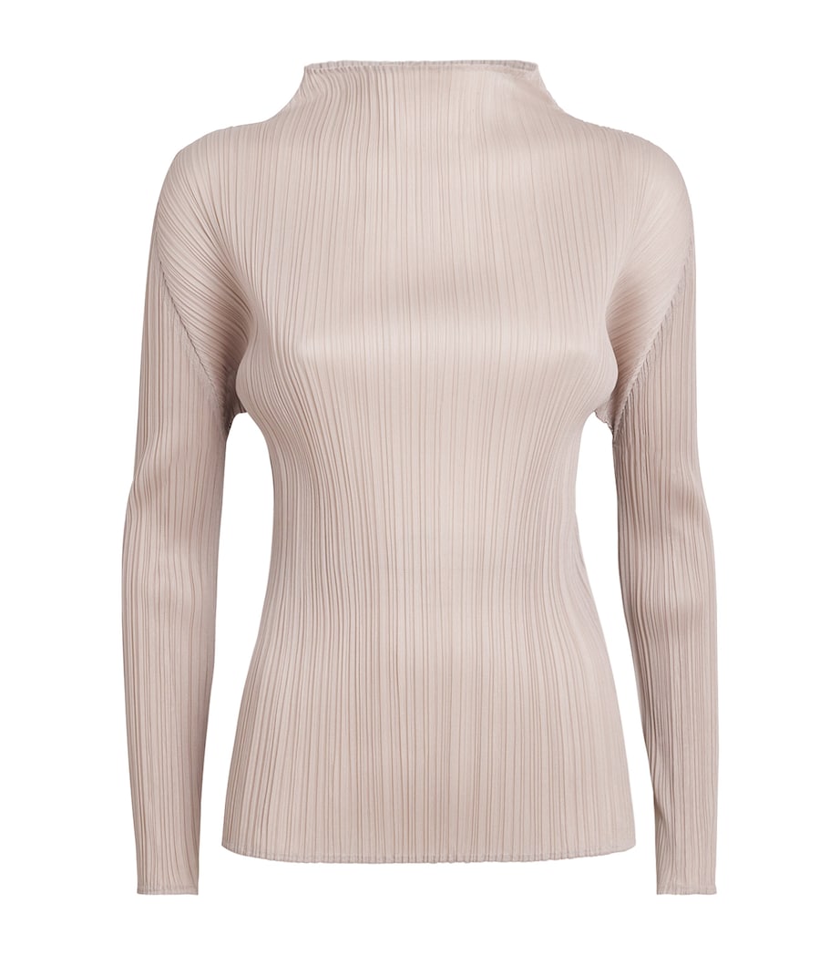 Pleats Please Issey Miyake Womens Long-Sleeve New Colorful Basics 4 Top Image 1