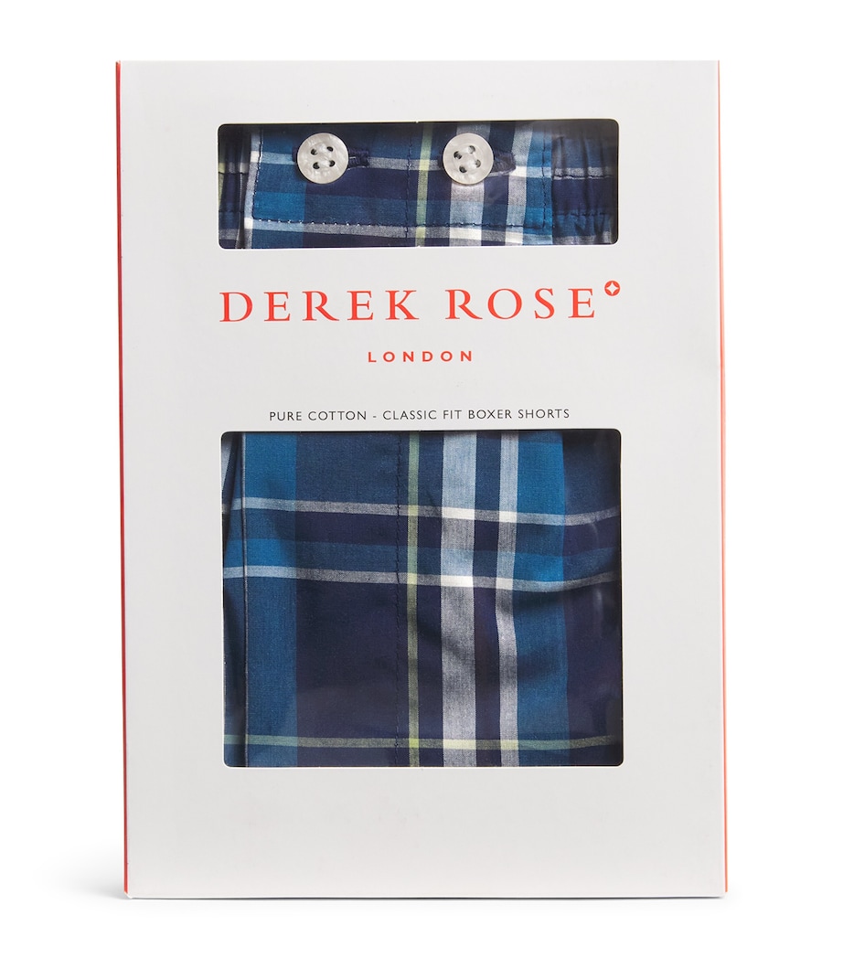 Derek Rose Mens Cotton Boxer Shorts Nav Image 4
