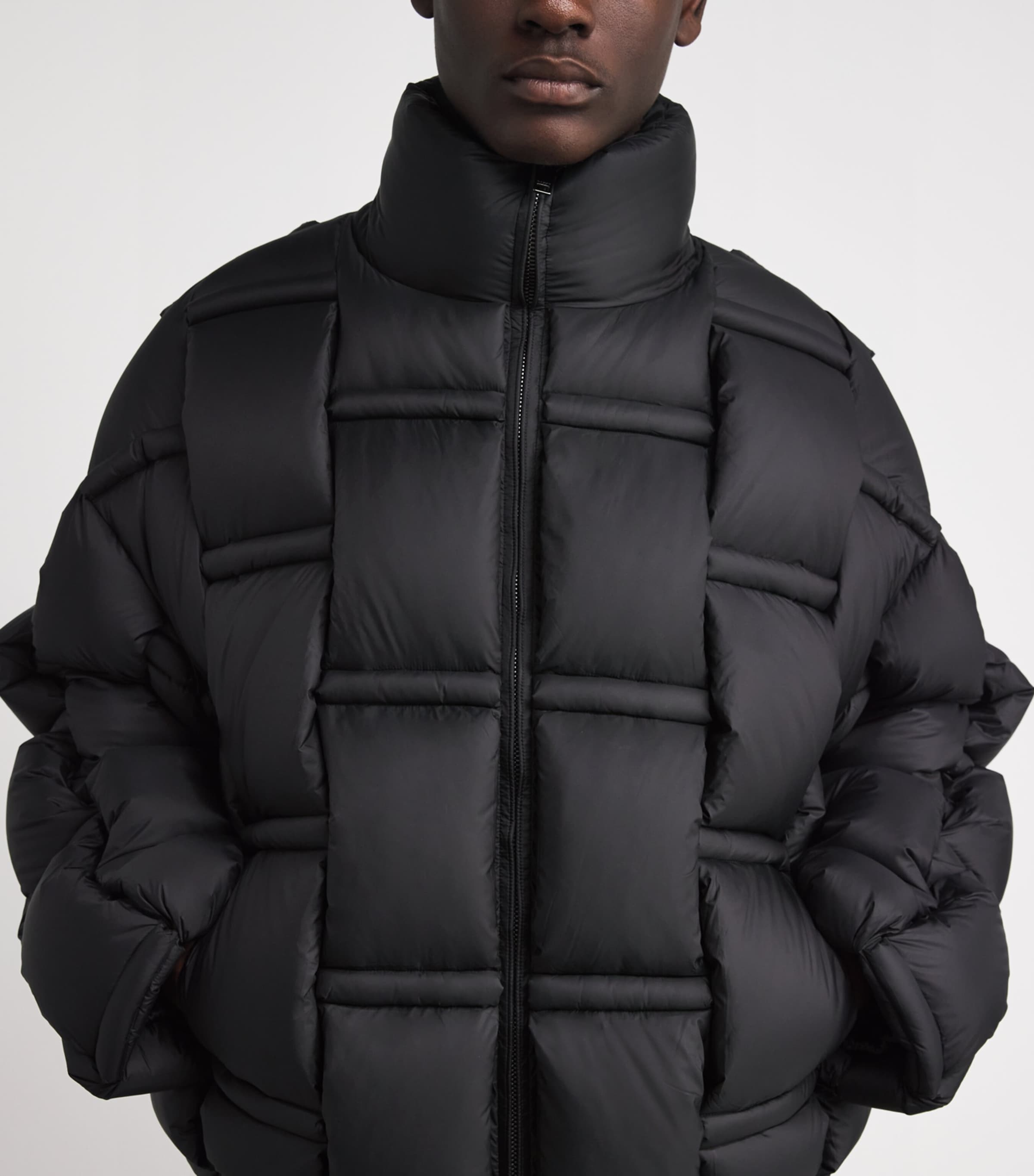 3D Down-Filled Angular Puffer Jacket 02 BLACK Image 6