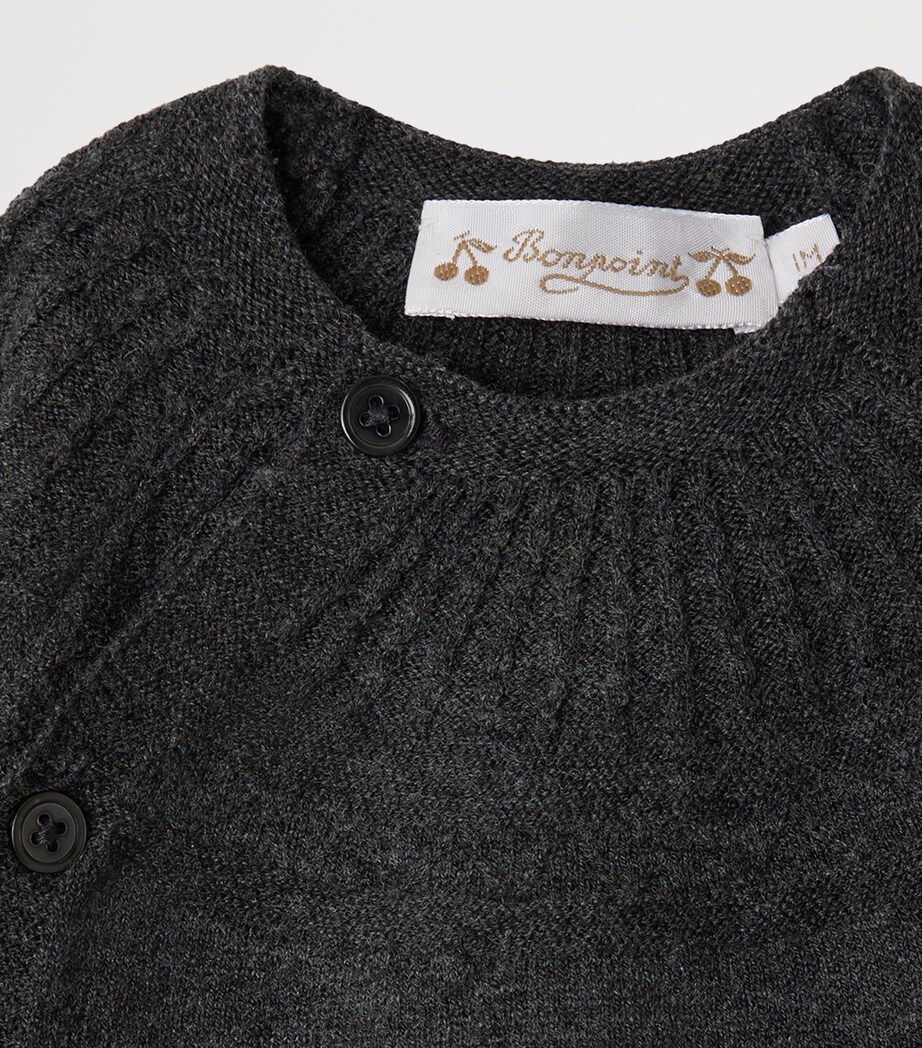 Wool-Cotton Jina Top and Trousers Set (1-18 Months) GRIS CHINE F. Image 3