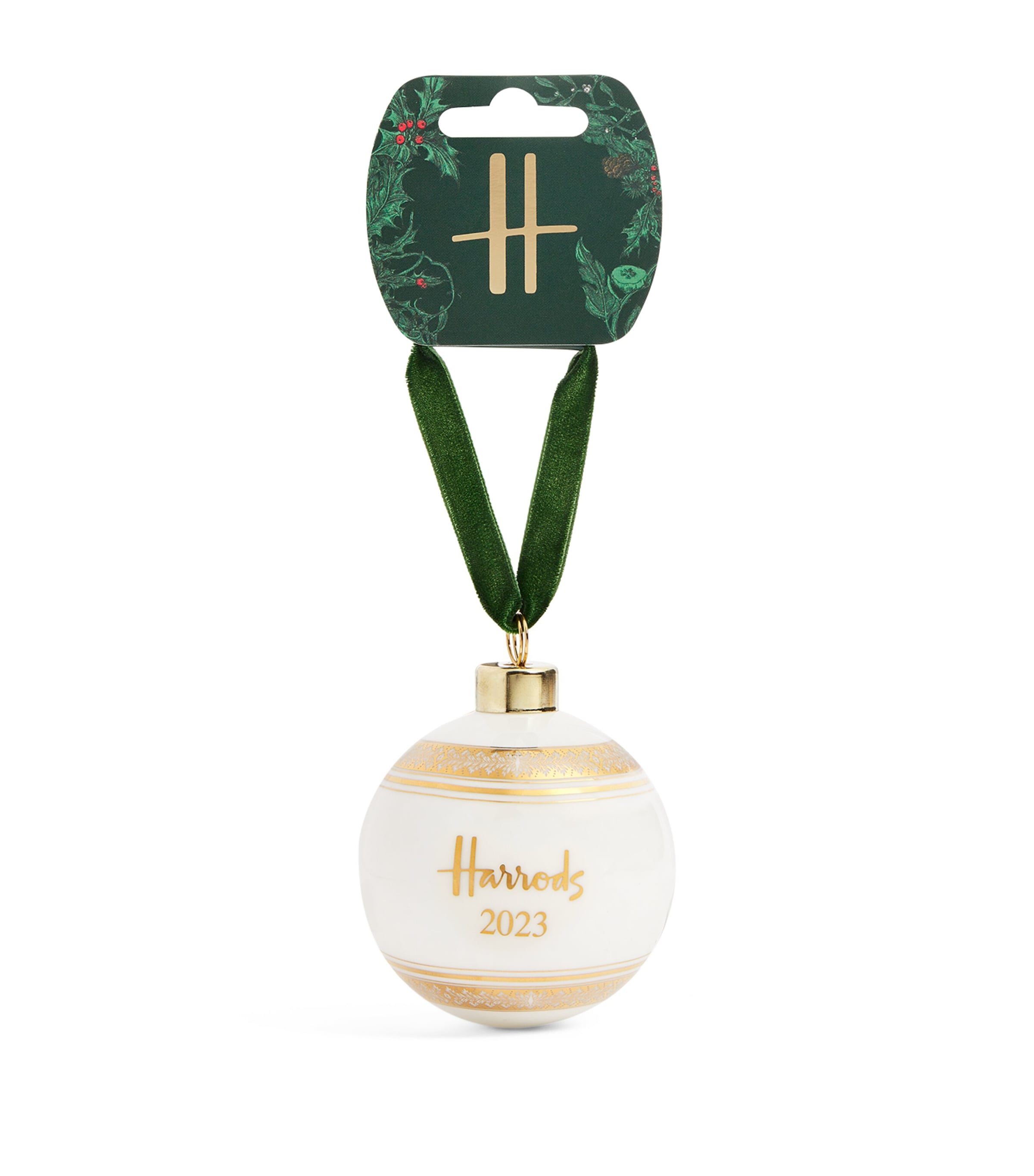 HARRODS FINE BONE CHINA CHRISTMAS BAUBLE 2023