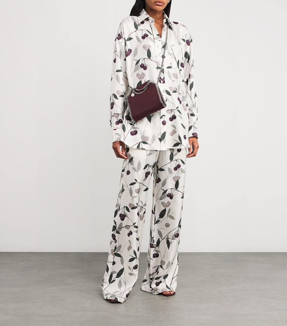 Silk High Summer Cherry Print Shirt 9200 CREAM Image 2
