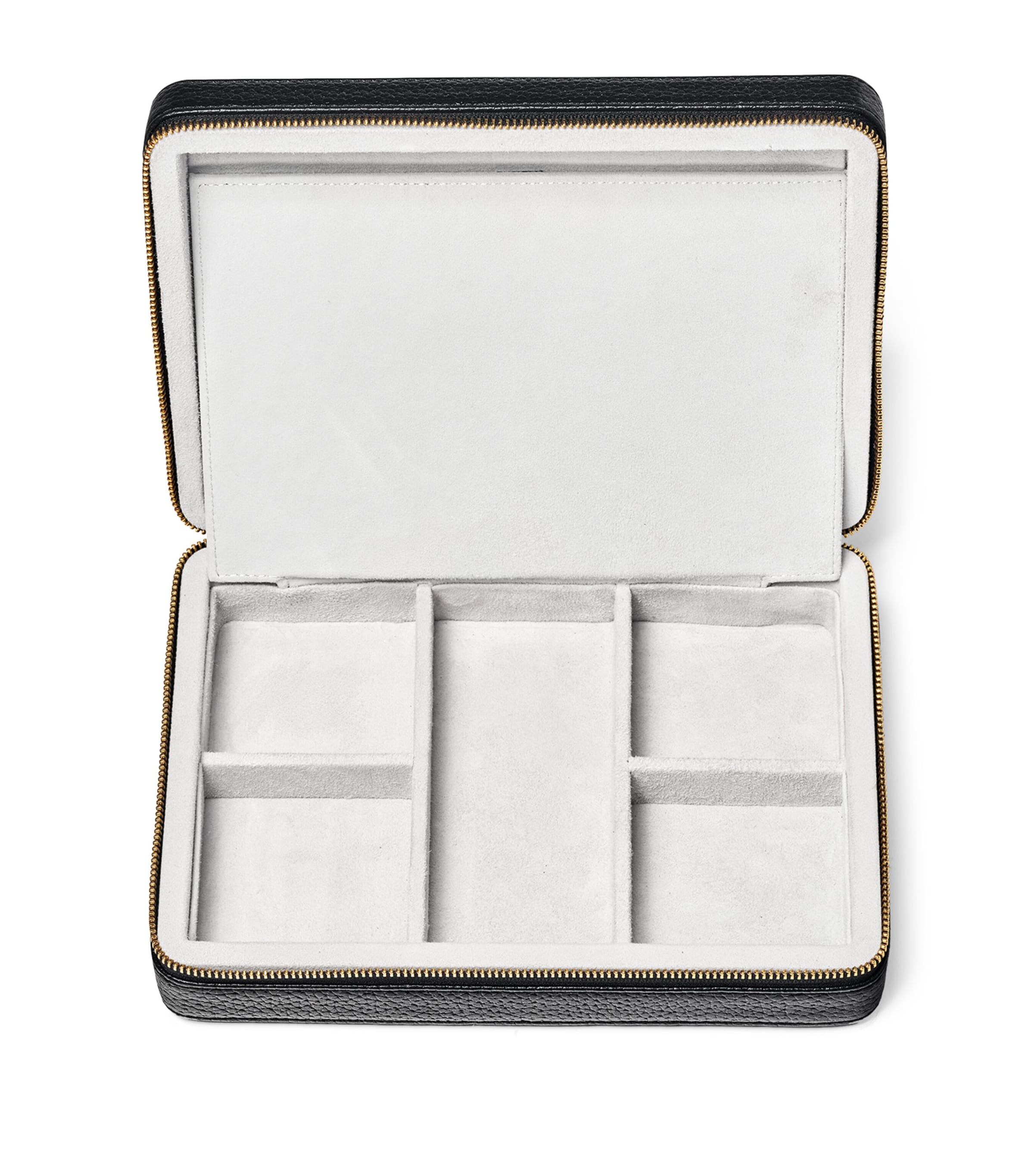 Large Leather Travel Jewellery Box BLACK Image 4