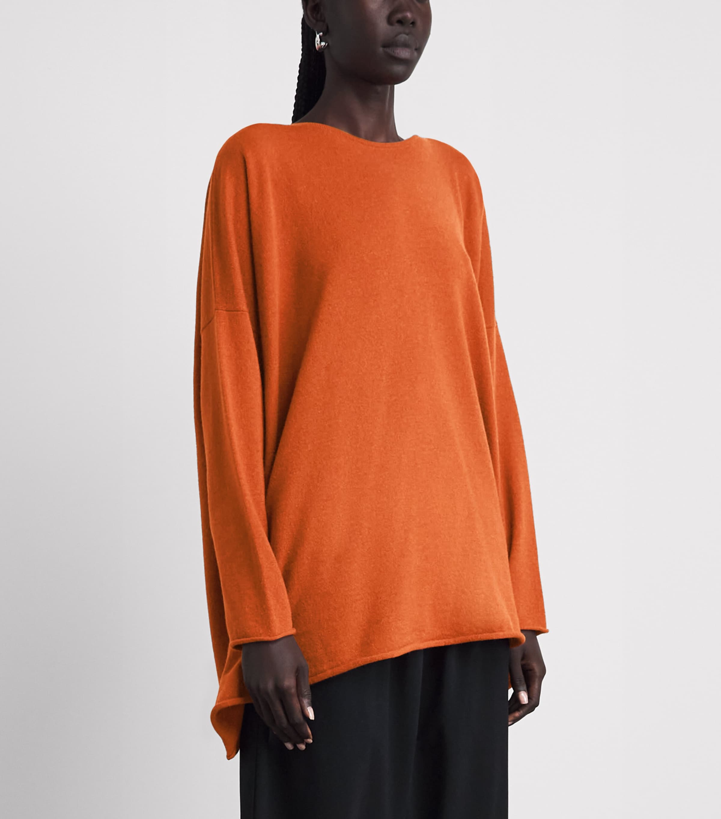 Eskandar Womens Cashmere Sweater Rust Image 4
