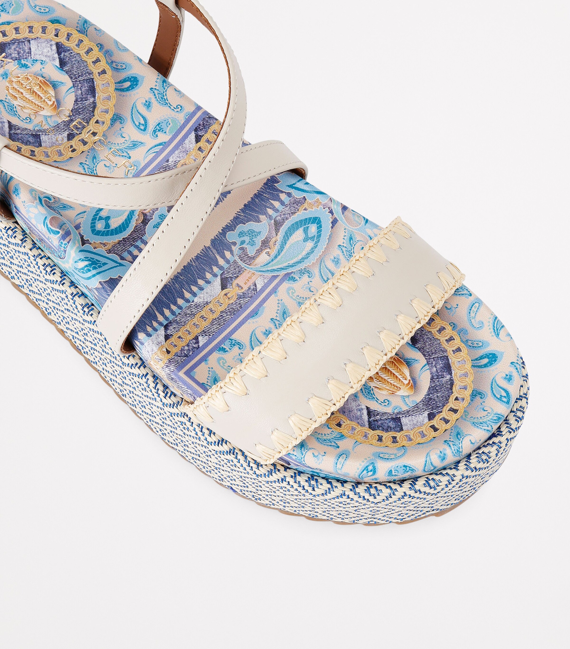 Leather Chelsea Flatform Sandals BLUE/PAL.C Image 3